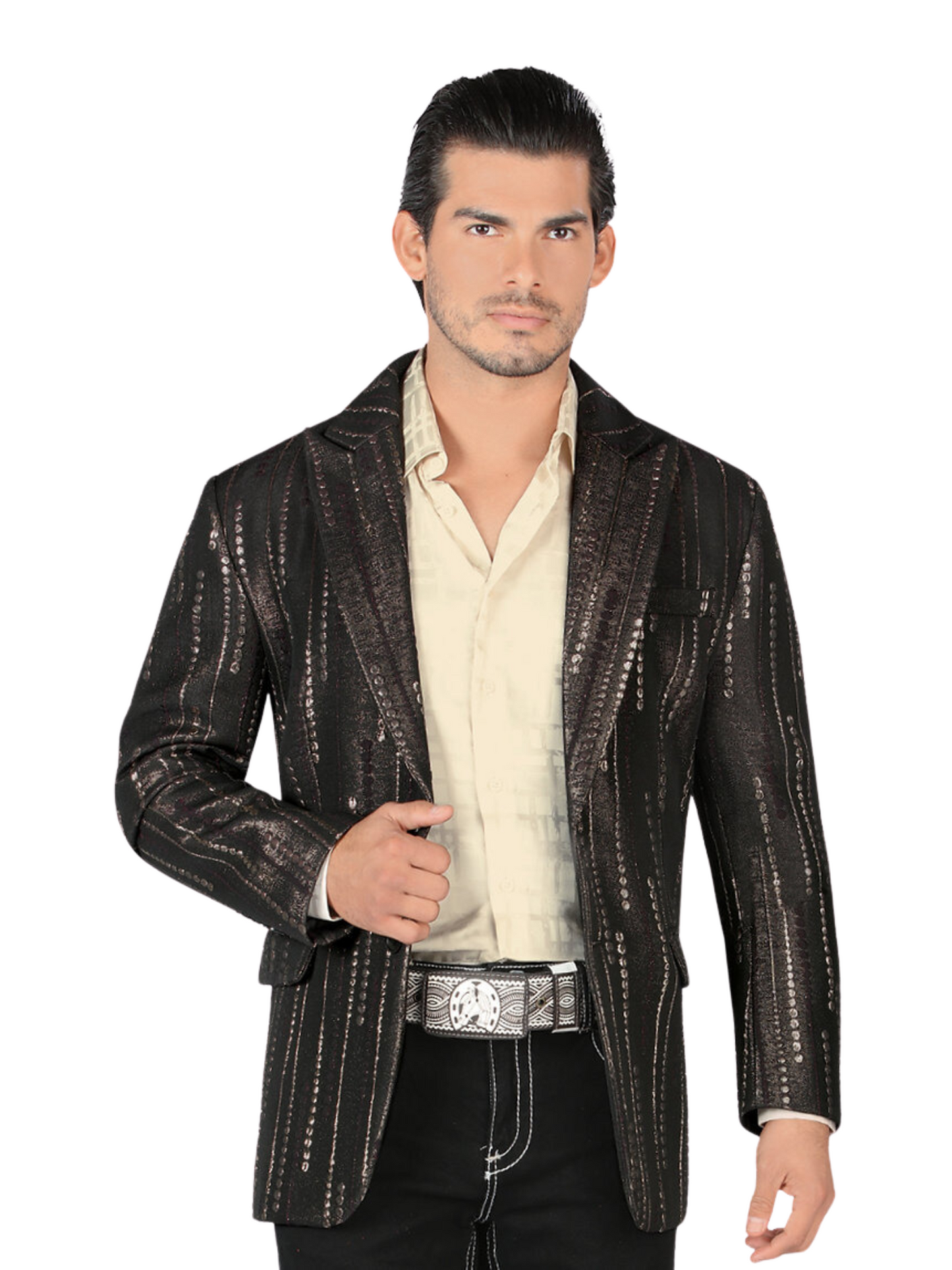 Saco de Vestir Brilloso para Hombre 'Lamasini' - ID: 35206 Sacos de Vestir Lamasini Black/Gold