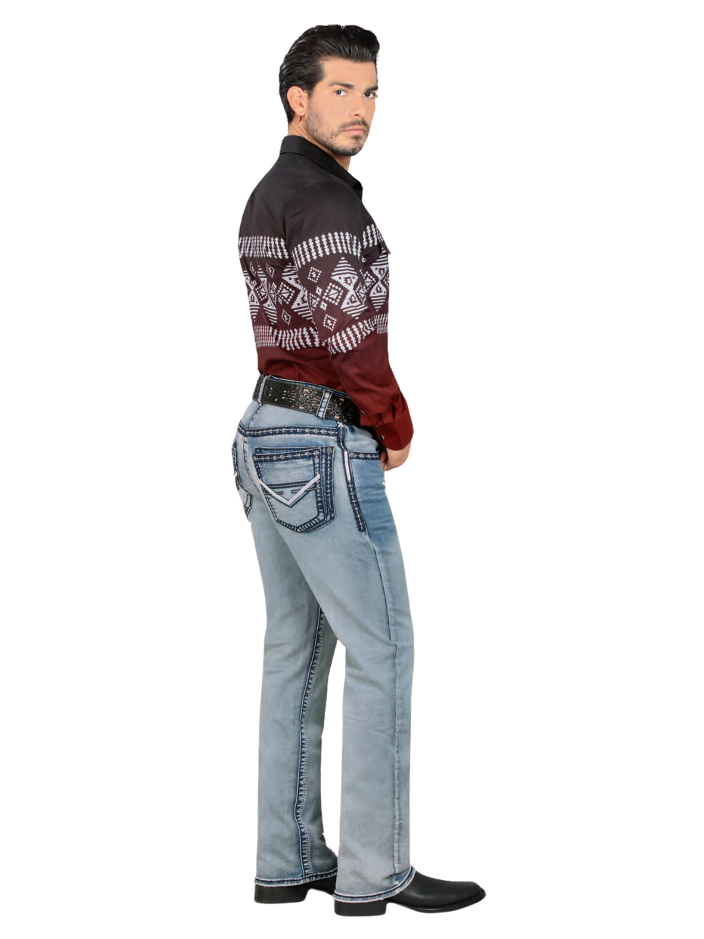 Pantalon Vaquero de Mezclilla Stretch Boot Cut para Hombre 'Lamasini' - ID: 1872