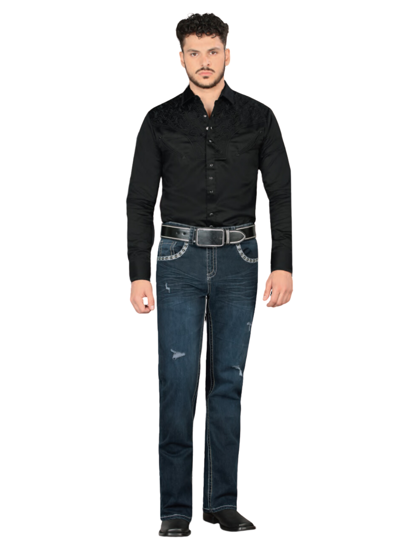 Pantalon Vaquero de Mezclilla Stretch Boot Cut para Hombre 'Lamasini' - ID: 1872