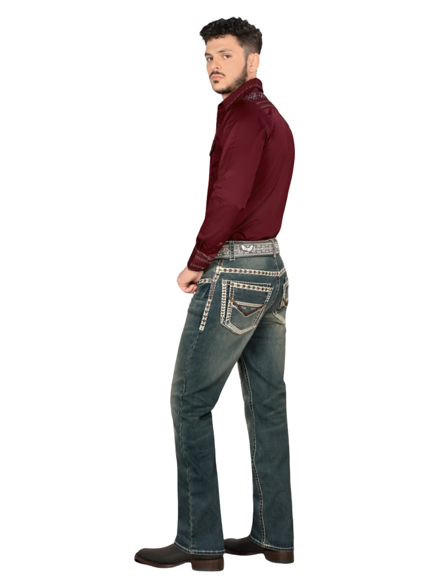 Pantalon Vaquero de Mezclilla Stretch Boot Cut para Hombre 'Lamasini' - ID: 1872