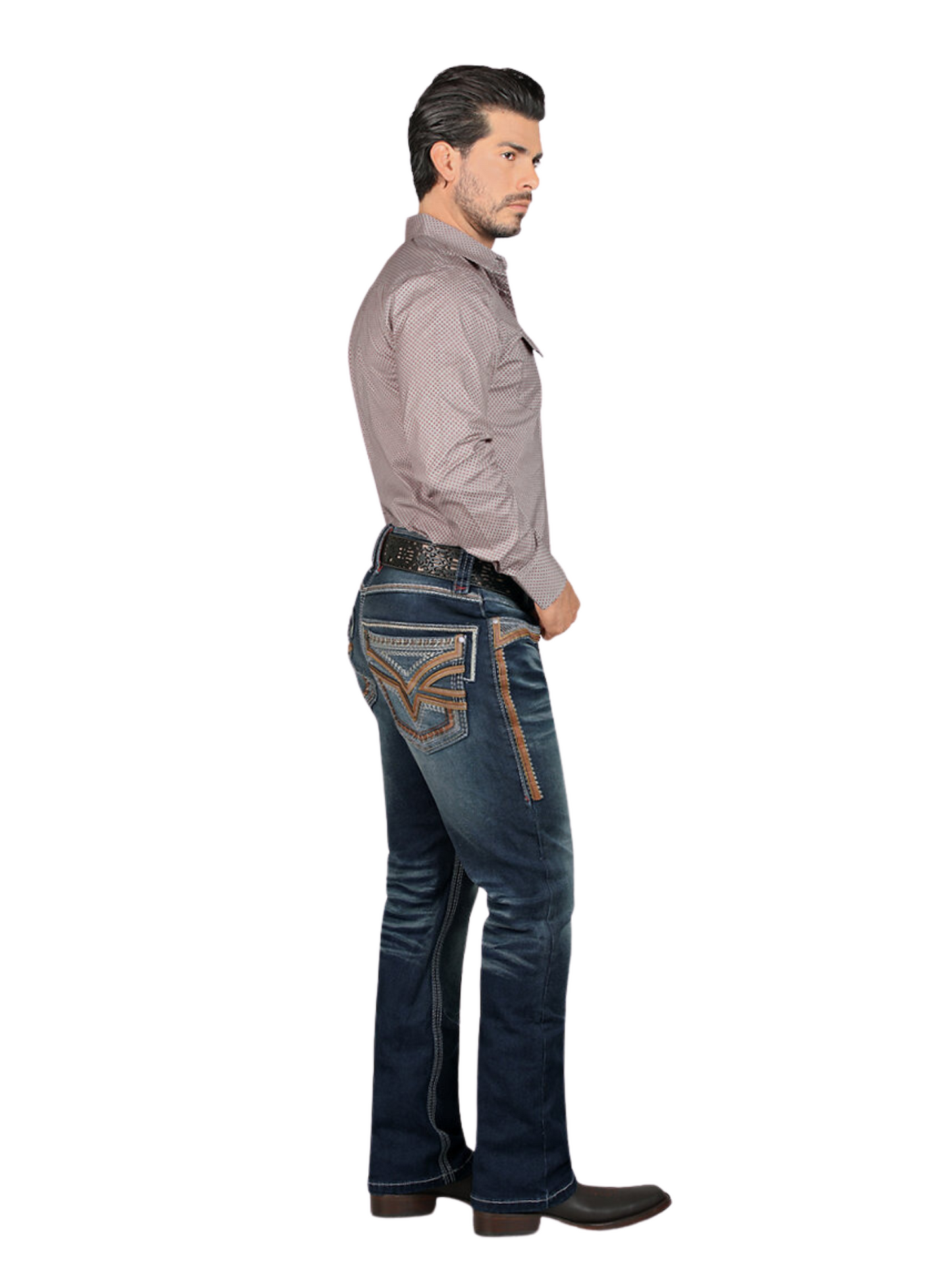 Premium Quality Stretch Boot Cut Denim Jeans for Men 'Lamasini' - ID: 12101