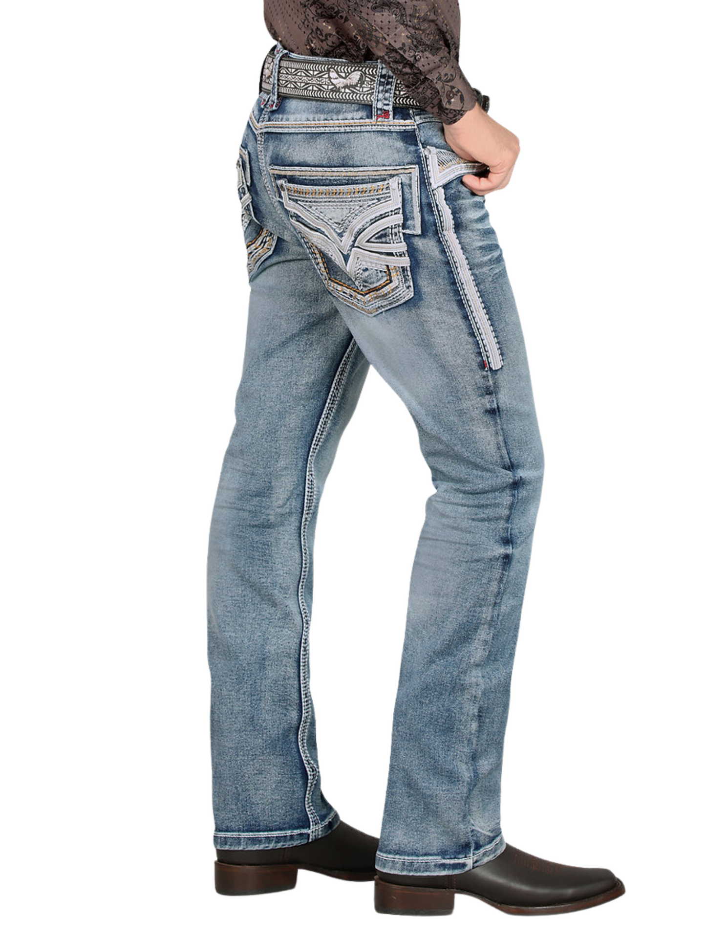 Premium Quality Stretch Boot Cut Denim Jeans for Men 'Lamasini' - ID: 12101