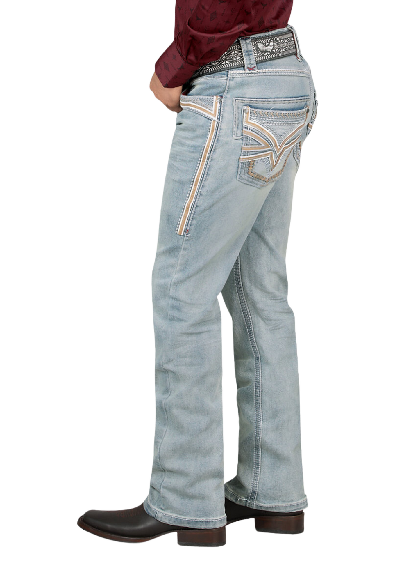 Premium Quality Stretch Boot Cut Denim Jeans for Men 'Lamasini' - ID: 12101