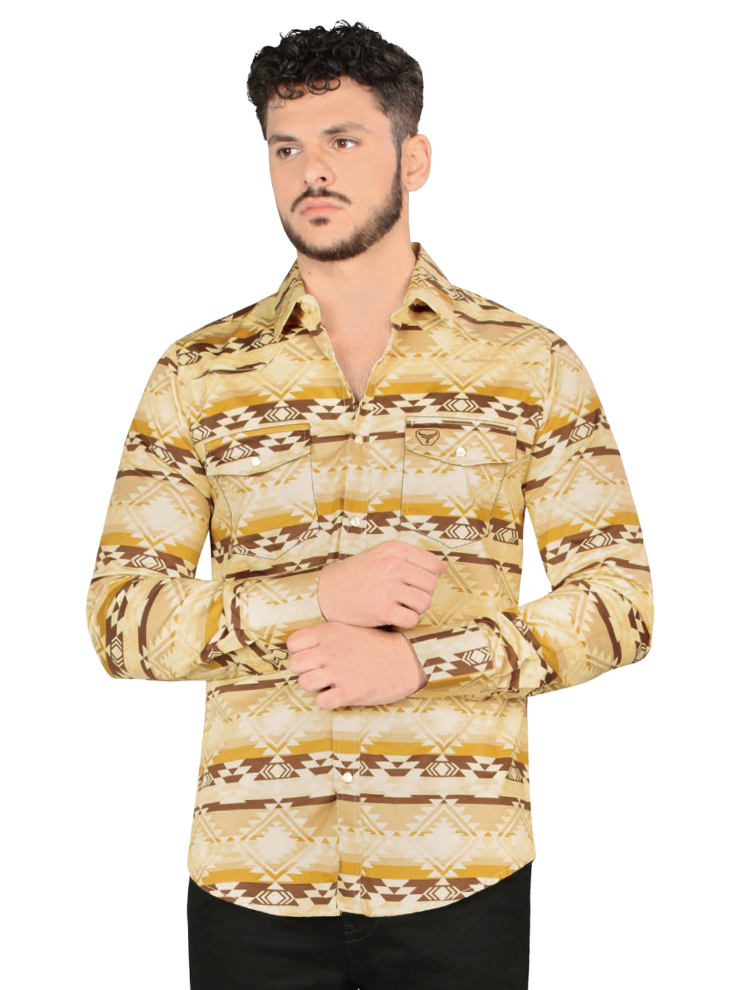 Men's Casual Long Sleeve Printed Shirt 'Lamasini' - ID: 2004