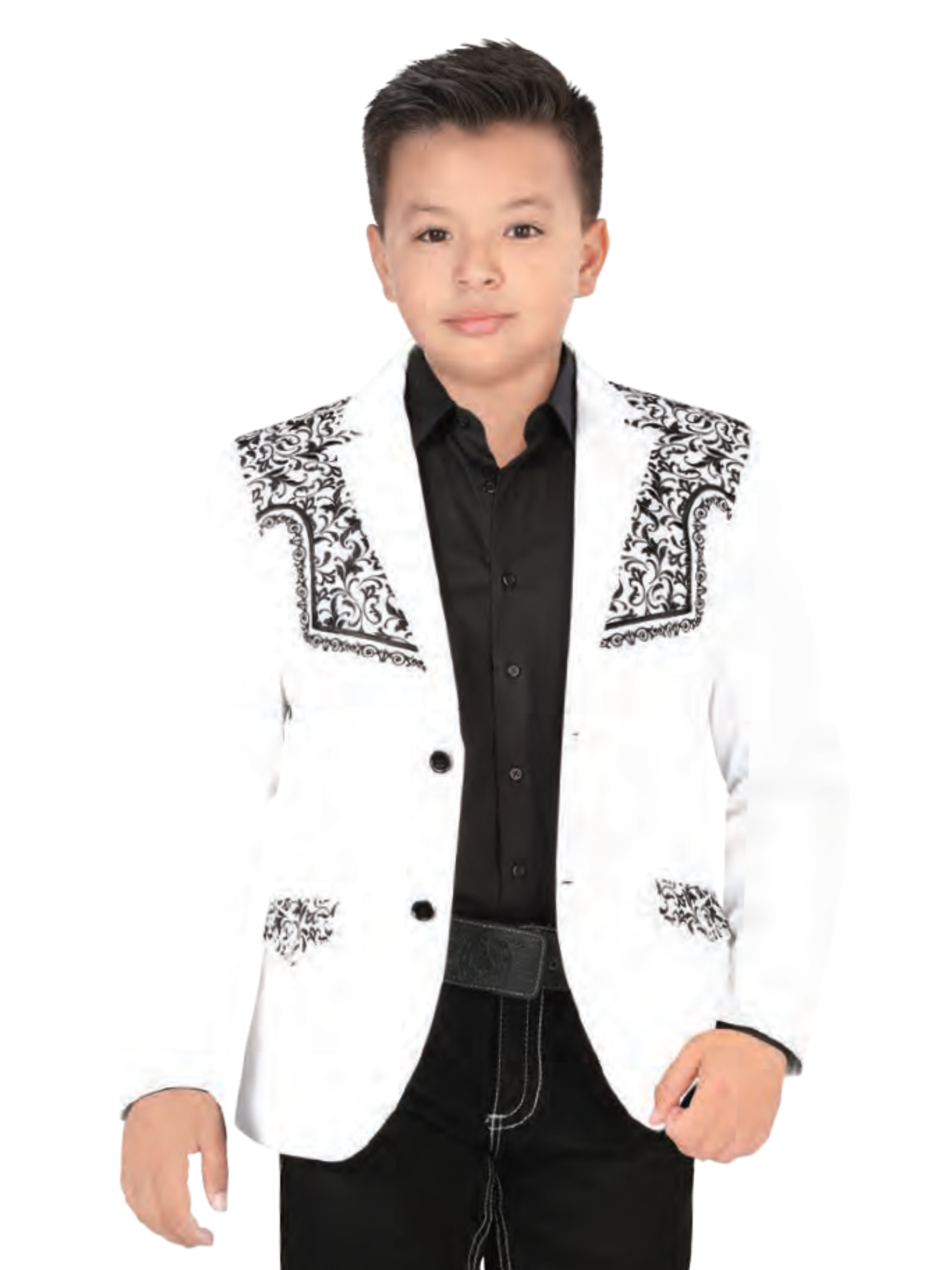 Saco Vaquero Bordado para Niños 'Lamasini' - ID: 514 Sacos Vaqueros Lamasini White