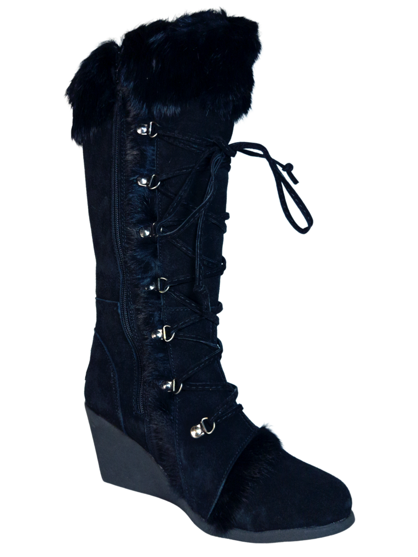 Botas de Invierno de Cuña de Piel Gamuza/Pelo de Conejo para Mujer 'Bearpaw' - ID: 7132 Botas Invernales Bearpaw 