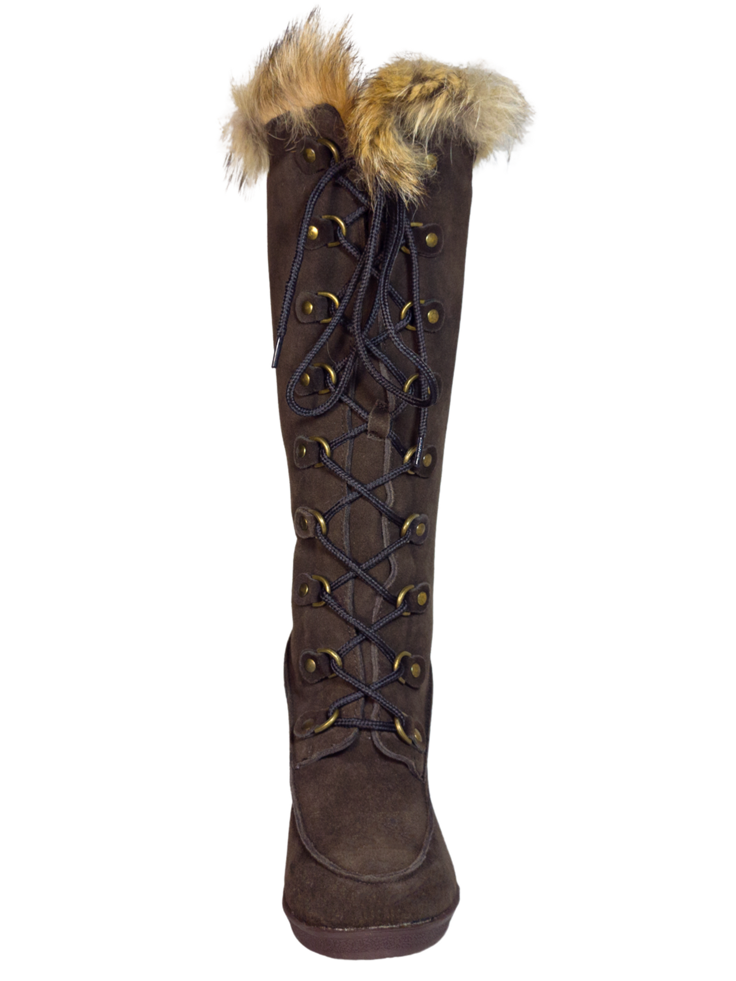 Botas de Invierno de Cuña de Piel Gamuza/Pelo de Zorro para Mujer 'Bearpaw' - ID: 7133 Botas Invernales Bearpaw 