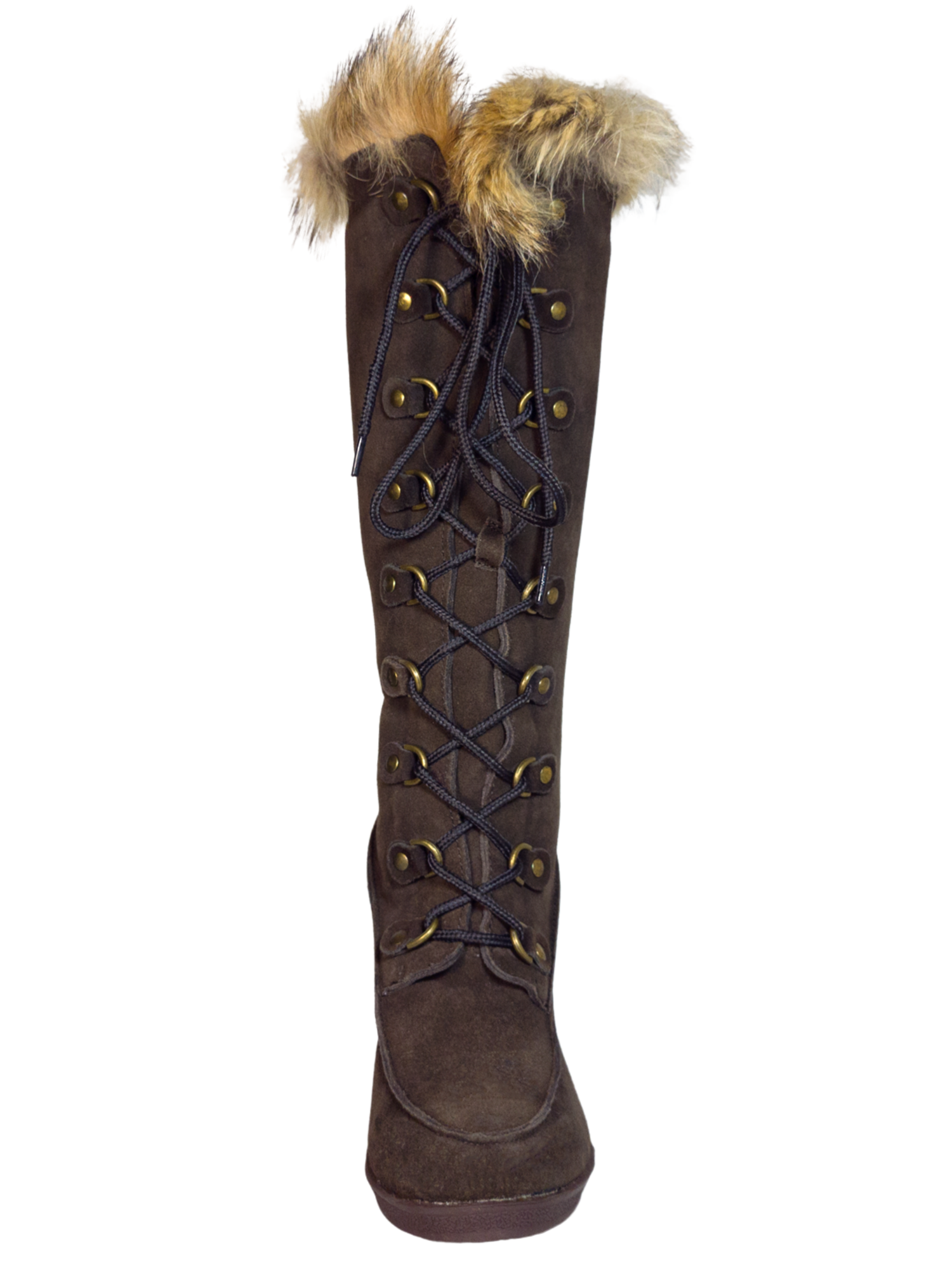 Botas de Invierno de Cuña de Piel Gamuza/Pelo de Zorro para Mujer 'Bearpaw' - ID: 7133 Botas Invernales Bearpaw 