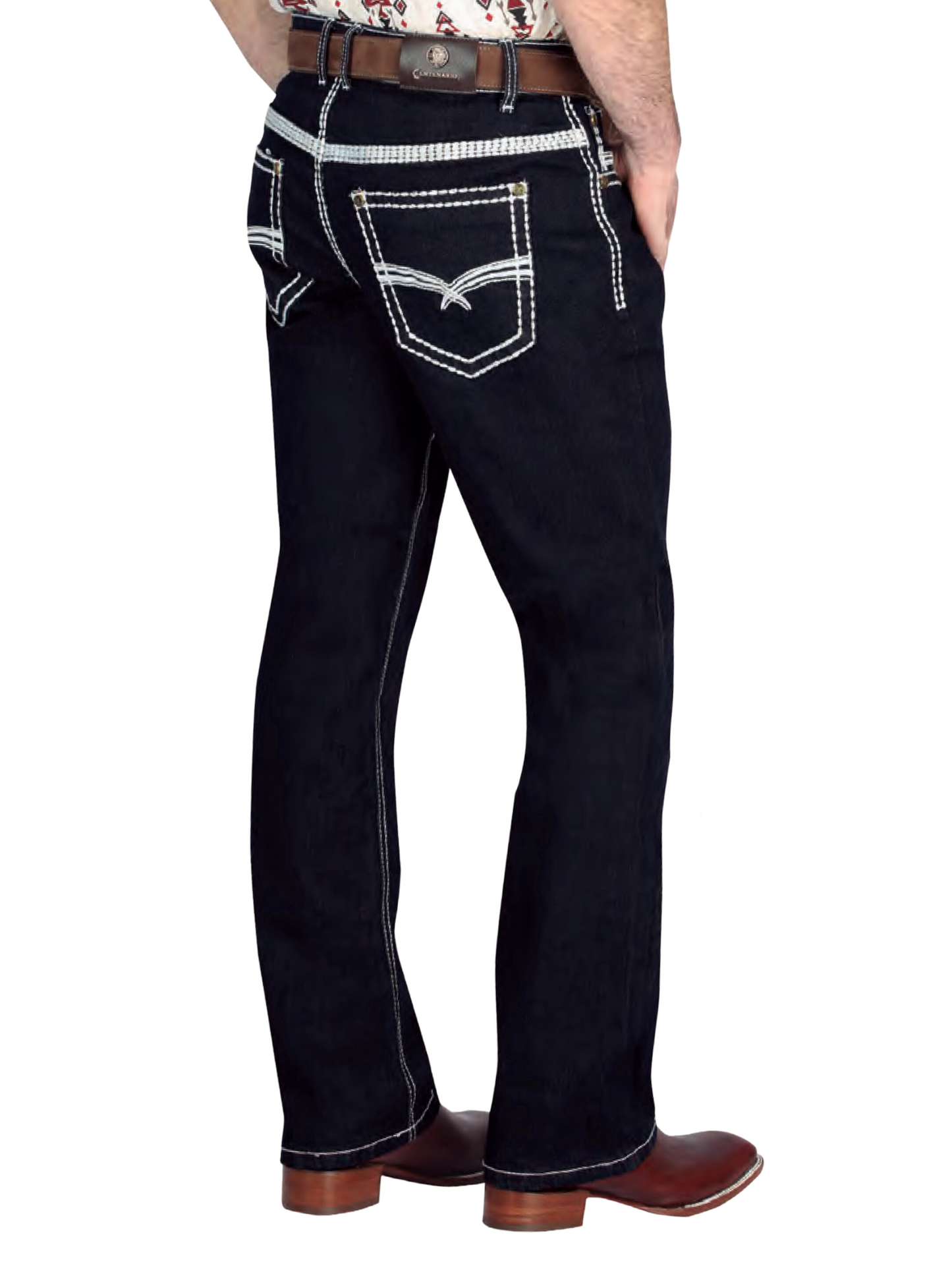 Pantalon Vaquero de Mezclilla Boot Cut Azul Oscuro para Hombre 'Centenario' - ID: 44844 Pantalones de Vaquero Centenario 