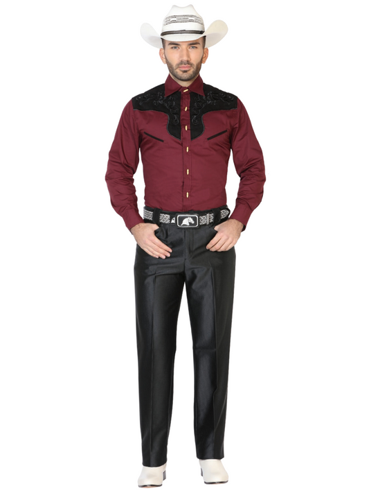 Pantalon de Vestir Liso Negro para Hombre 'El Señor de los Cielos' - ID: 42633 Pantalones de Vestir El Señor de los Cielos 