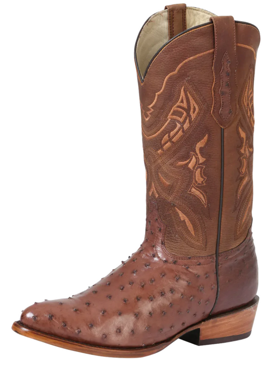 Botas Vaqueras Exoticas de Avestruz Original para Hombre '100 Años' - ID: 42637 Cowboy Boots 100 Años Kango Taback