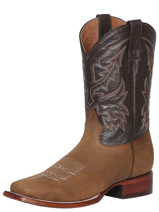 Classic Rodeo Cowboy Boots of Genuine Leather for Men 'El General' - ID: 43007