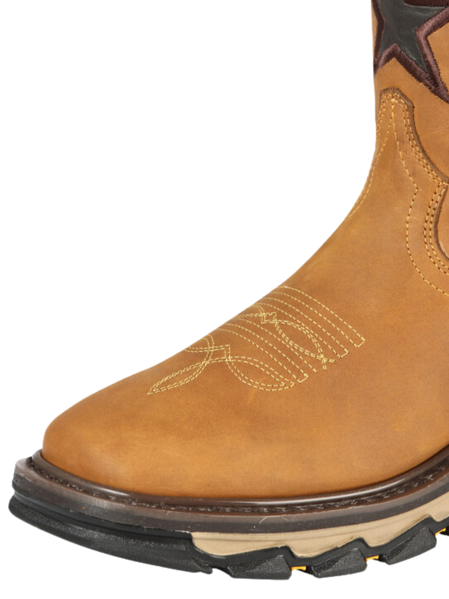 Botas de Trabajo Rodeo de Tubo Pull-On con Punta Suave de Piel Genuina para Hombre 'El General' - ID: 44690 Botas de Punta Suave El General 