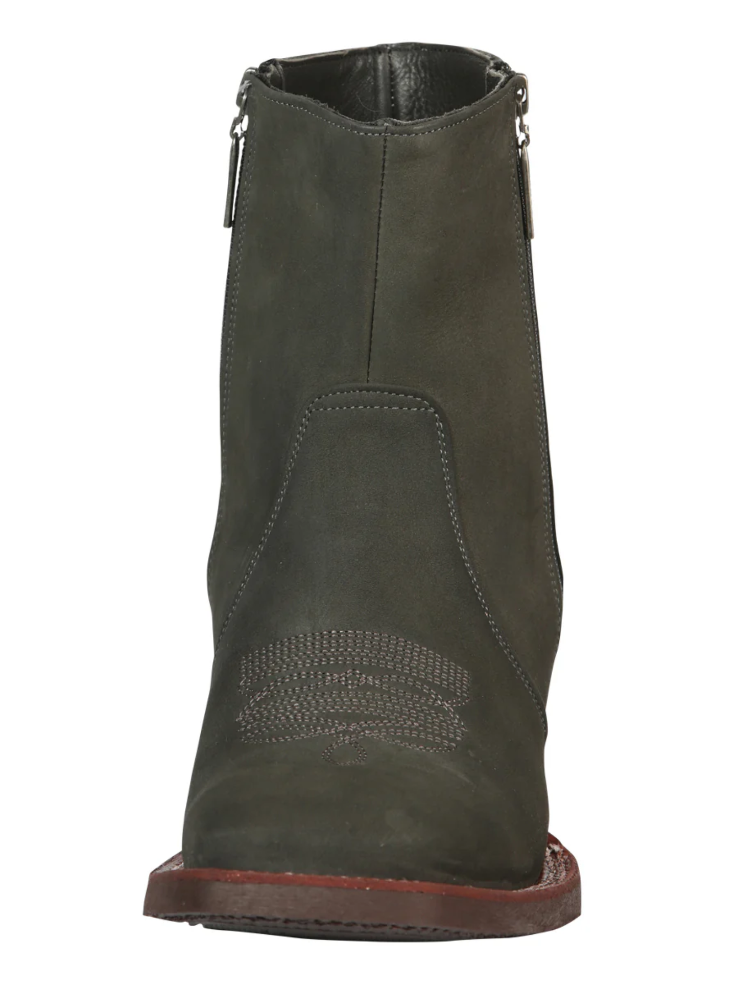 Men's Classic Dress Cowboy Boots with Double Closure in Nubuck Leather 'El Canelo' - ID: 45213