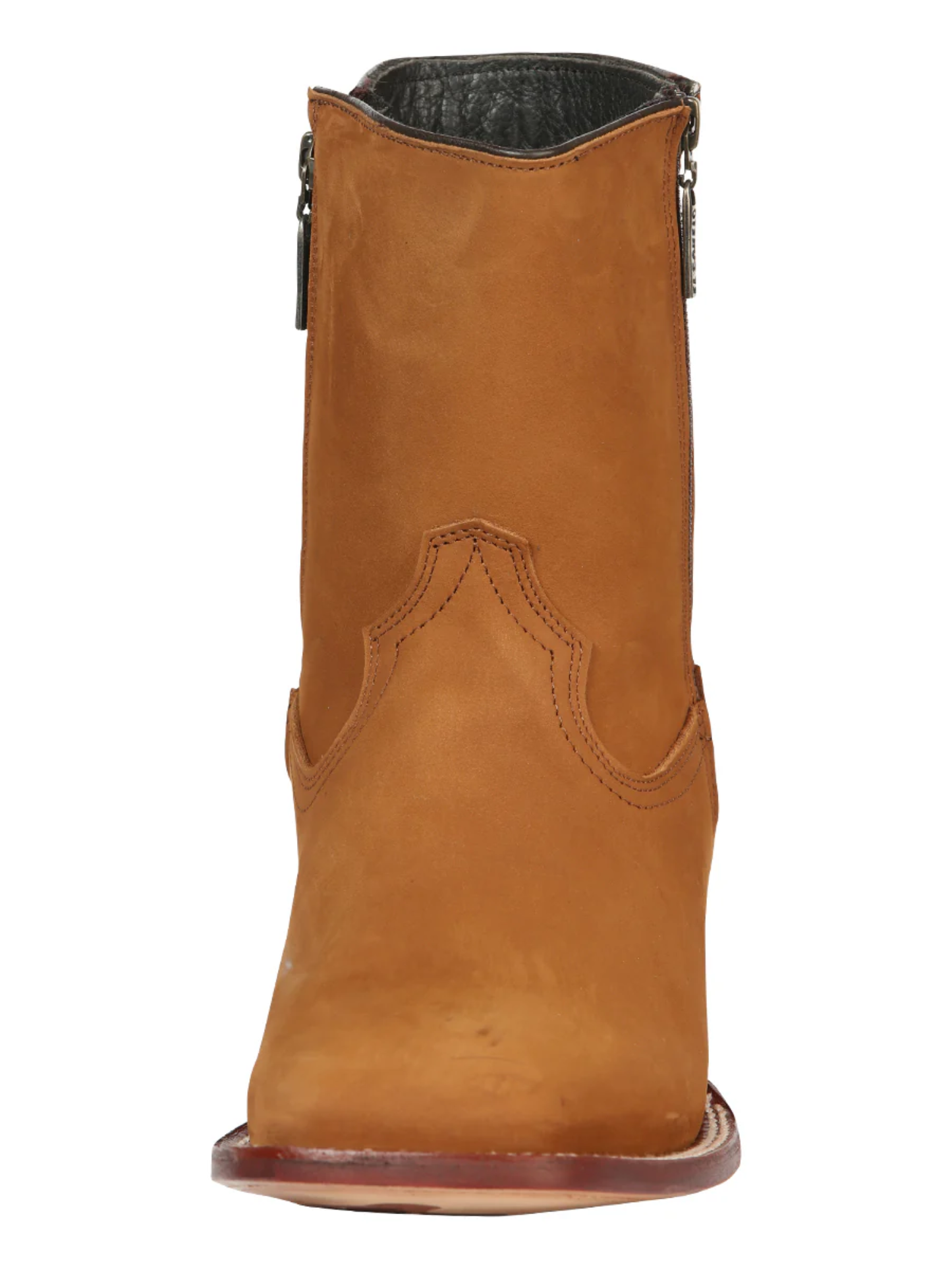 Men's Classic Dress Cowboy Boots with Double Closure in Nubuck Leather 'El Canelo' - ID: 45215