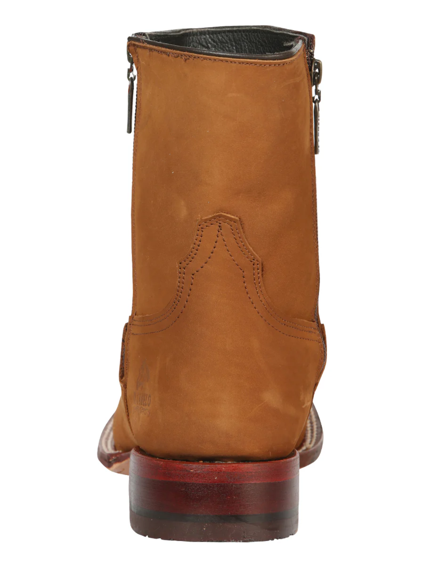 Men's Classic Dress Cowboy Boots with Double Closure in Nubuck Leather 'El Canelo' - ID: 45215