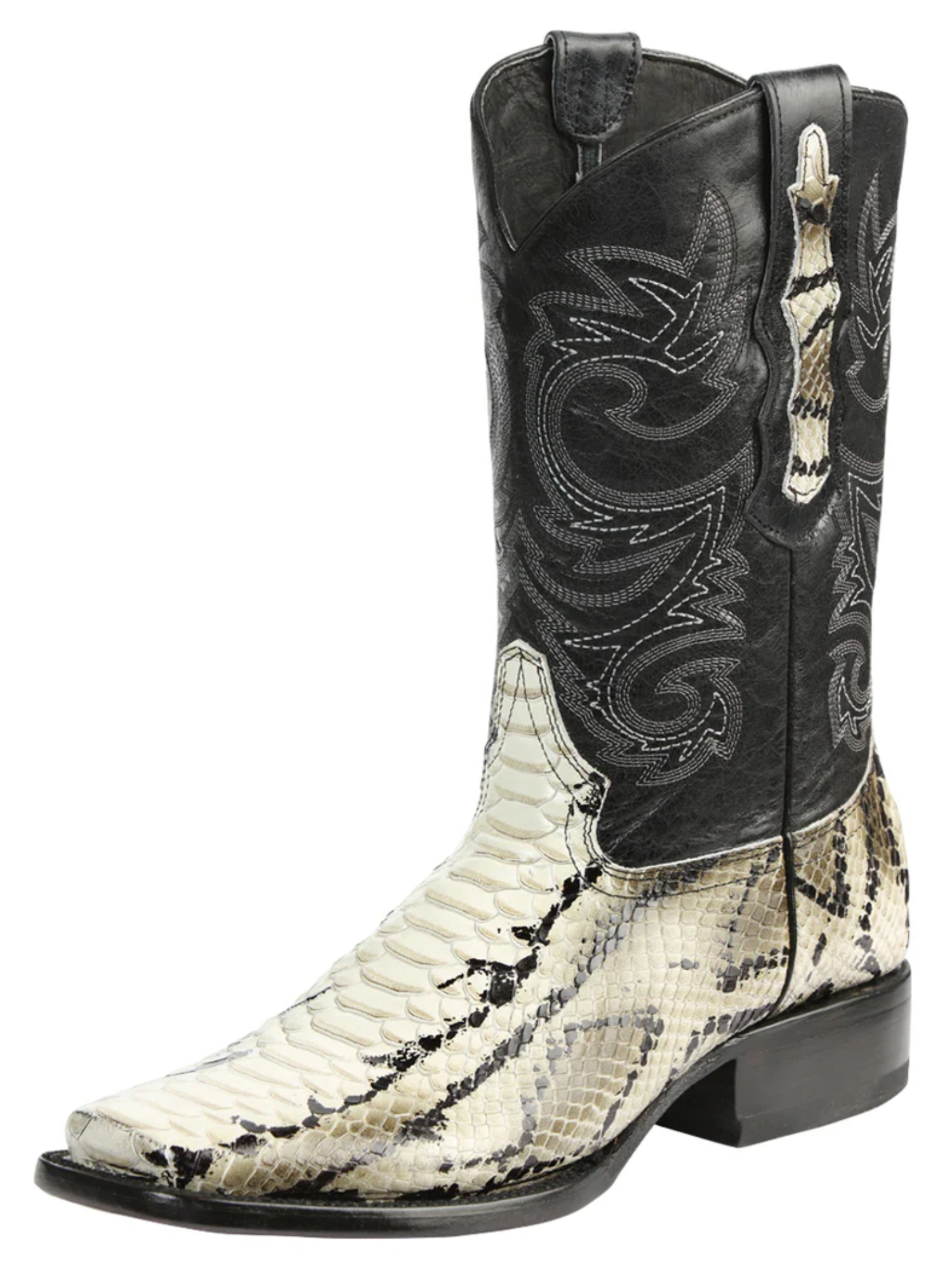 Botas Vaqueras Rodeo Imitacion de Python Grabado en Piel Vacuno para Hombre 'El General' - ID: 45399 Botas Python Print El General Natural