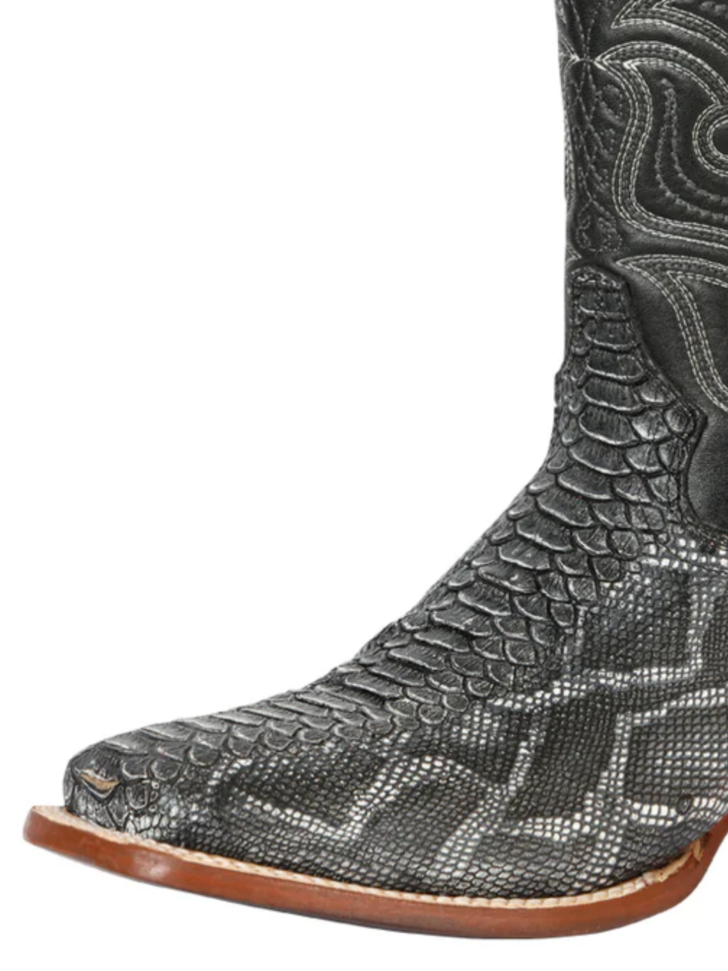 Botas Vaqueras Rodeo Imitacion de Python Grabado en Piel Vacuno para Hombre 'El General' - ID: 45432 Botas Python Print El General