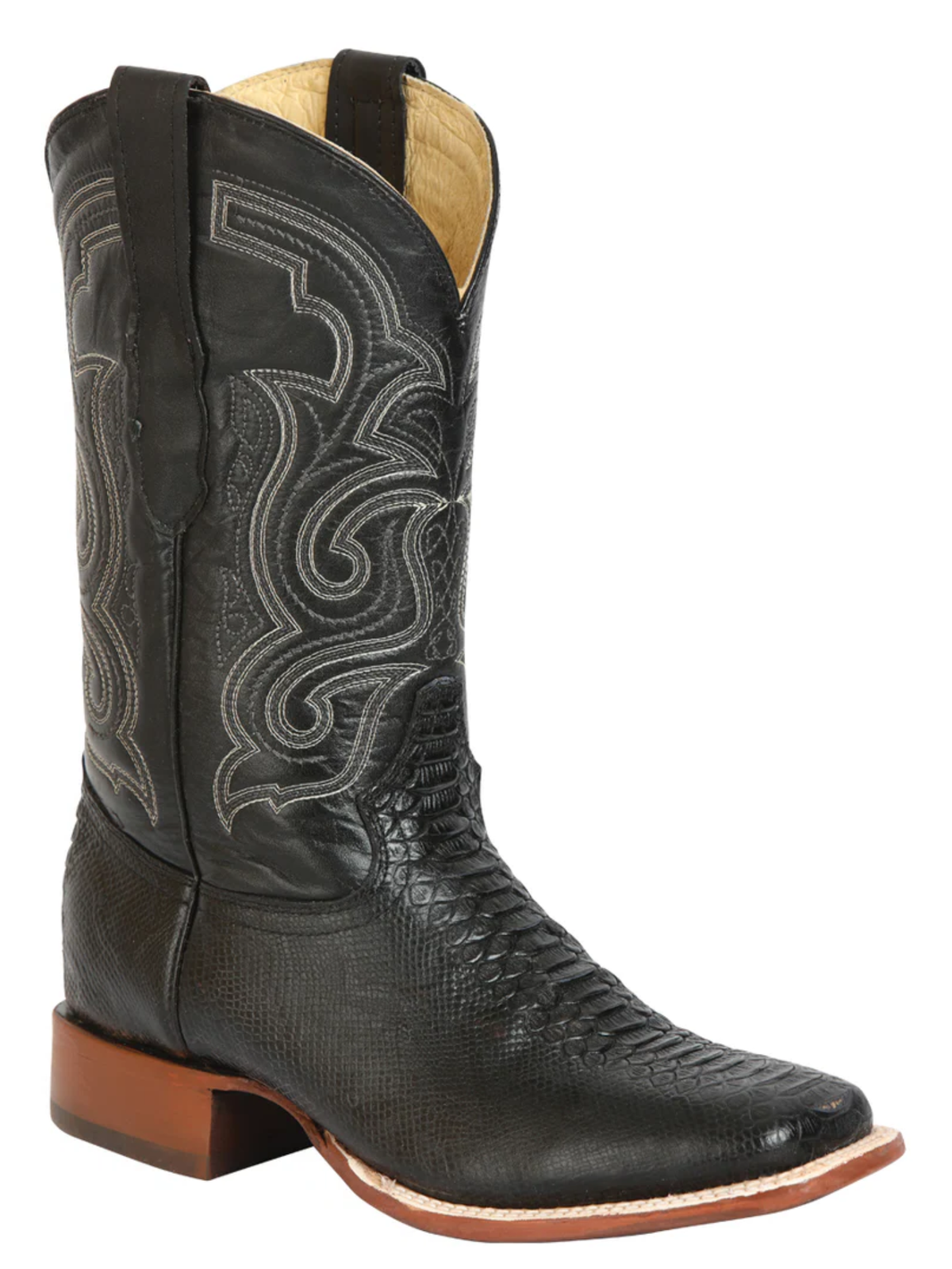 Python Buffalo Shoes Python Embossed Cowhide Leather Cowboy Boots – Bellash Western