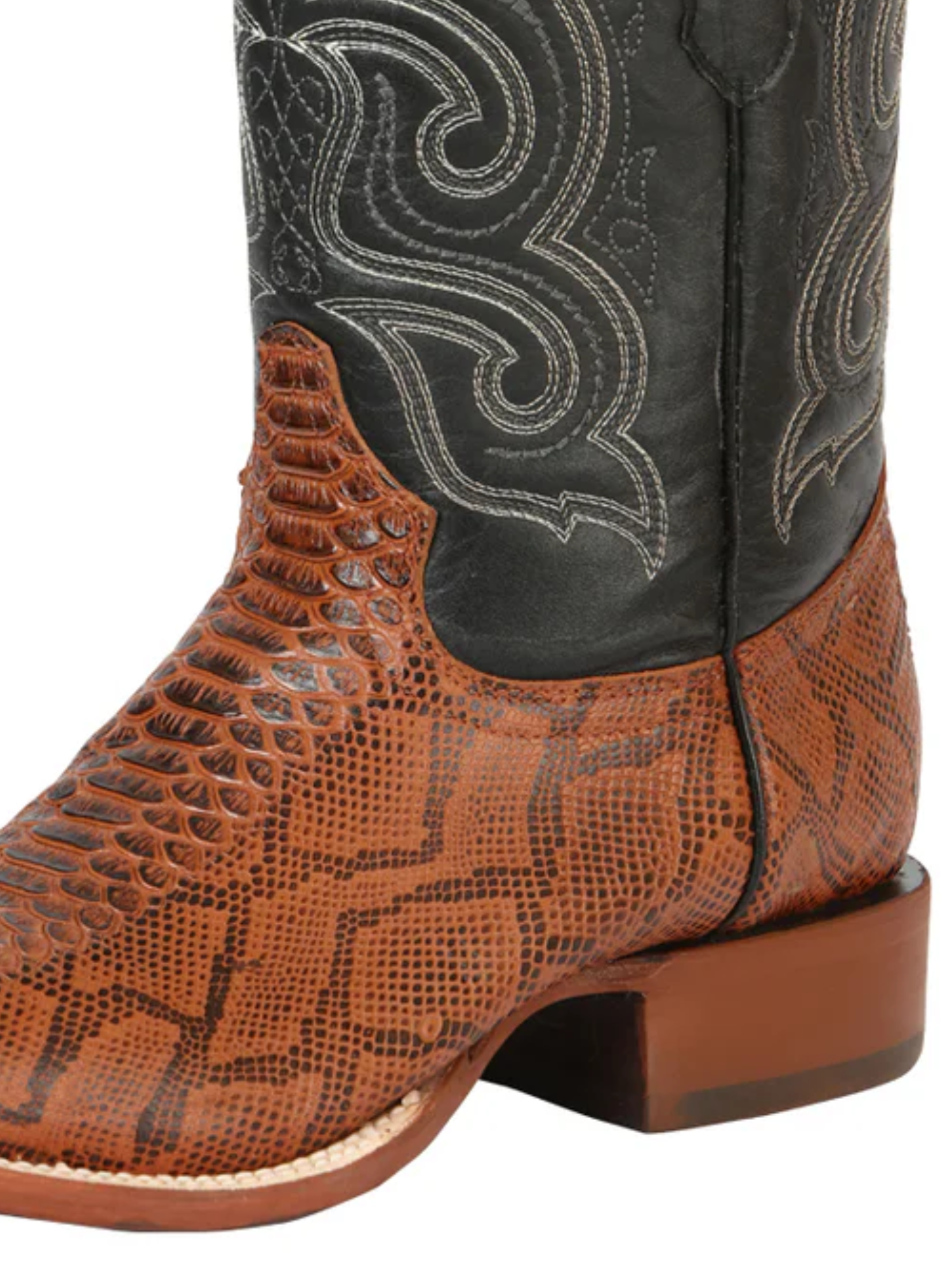 Botas Vaqueras Rodeo Imitacion de Python Grabado en Piel Vacuno para Hombre 'El General' - ID: 45435 Botas Python Print El General