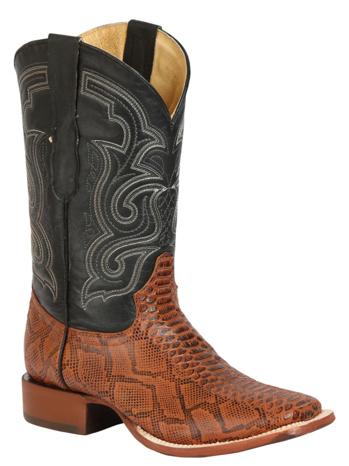 Botas Vaqueras Rodeo Imitacion de Python Grabado en Piel Vacuno para Hombre 'El General' - ID: 45435 Botas Python Print El General