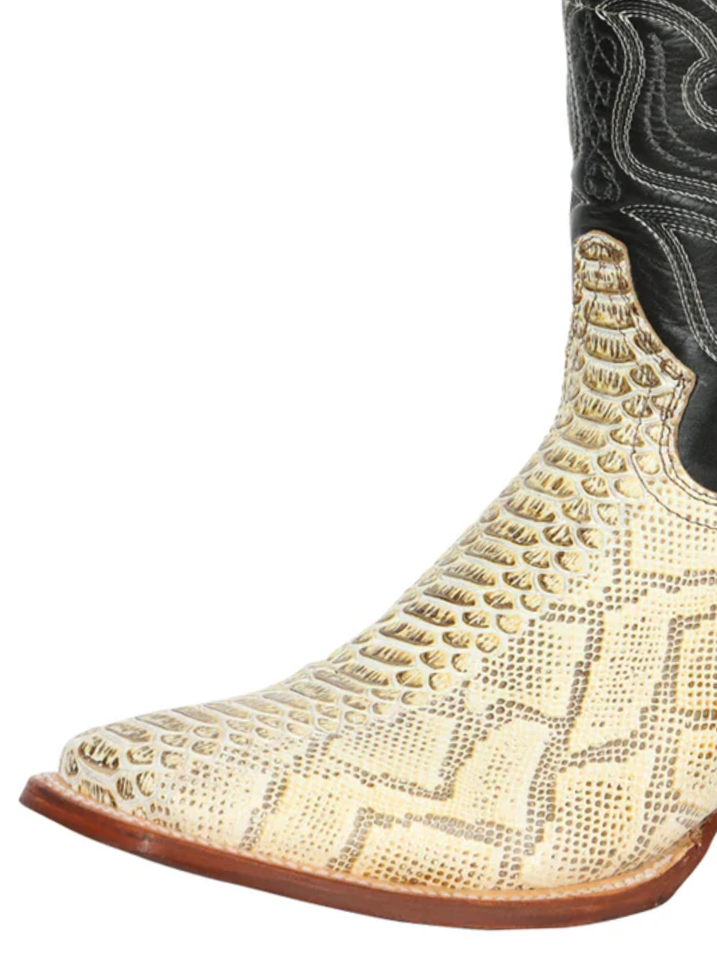 Botas Vaqueras Rodeo Imitacion de Python Grabado en Piel Vacuno para Hombre 'El General' - ID: 45436 Botas Python Print El General