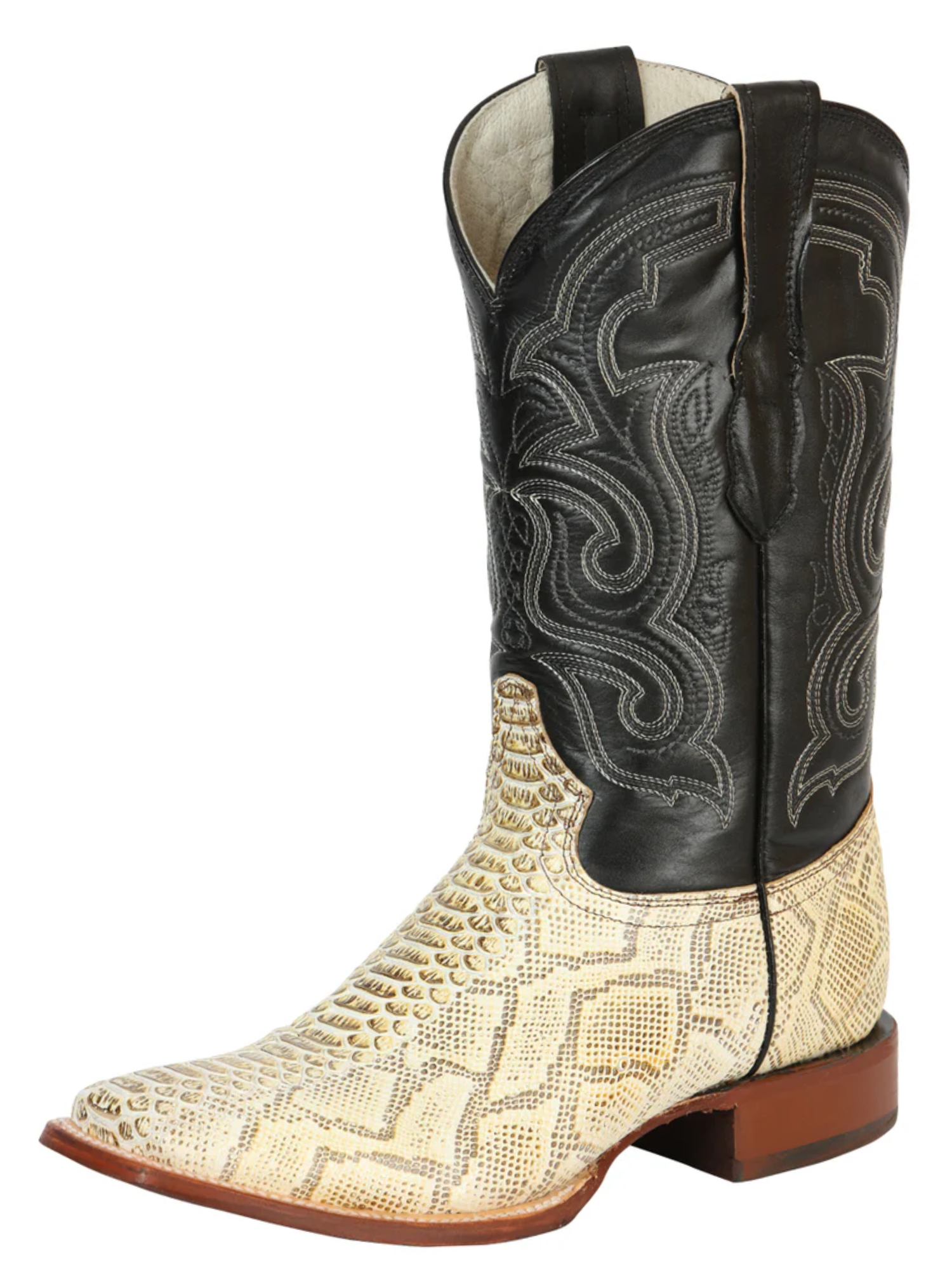 Botas Vaqueras Rodeo Imitacion de Python Grabado en Piel Vacuno para Hombre 'El General' - ID: 45436 Botas Python Print El General