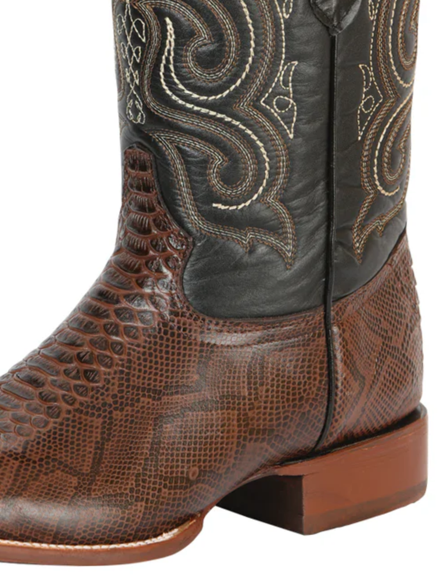 Botas Vaqueras Rodeo Imitacion de Python Grabado en Piel Vacuno para Hombre 'El General' - ID: 45437 Botas Python Print El General