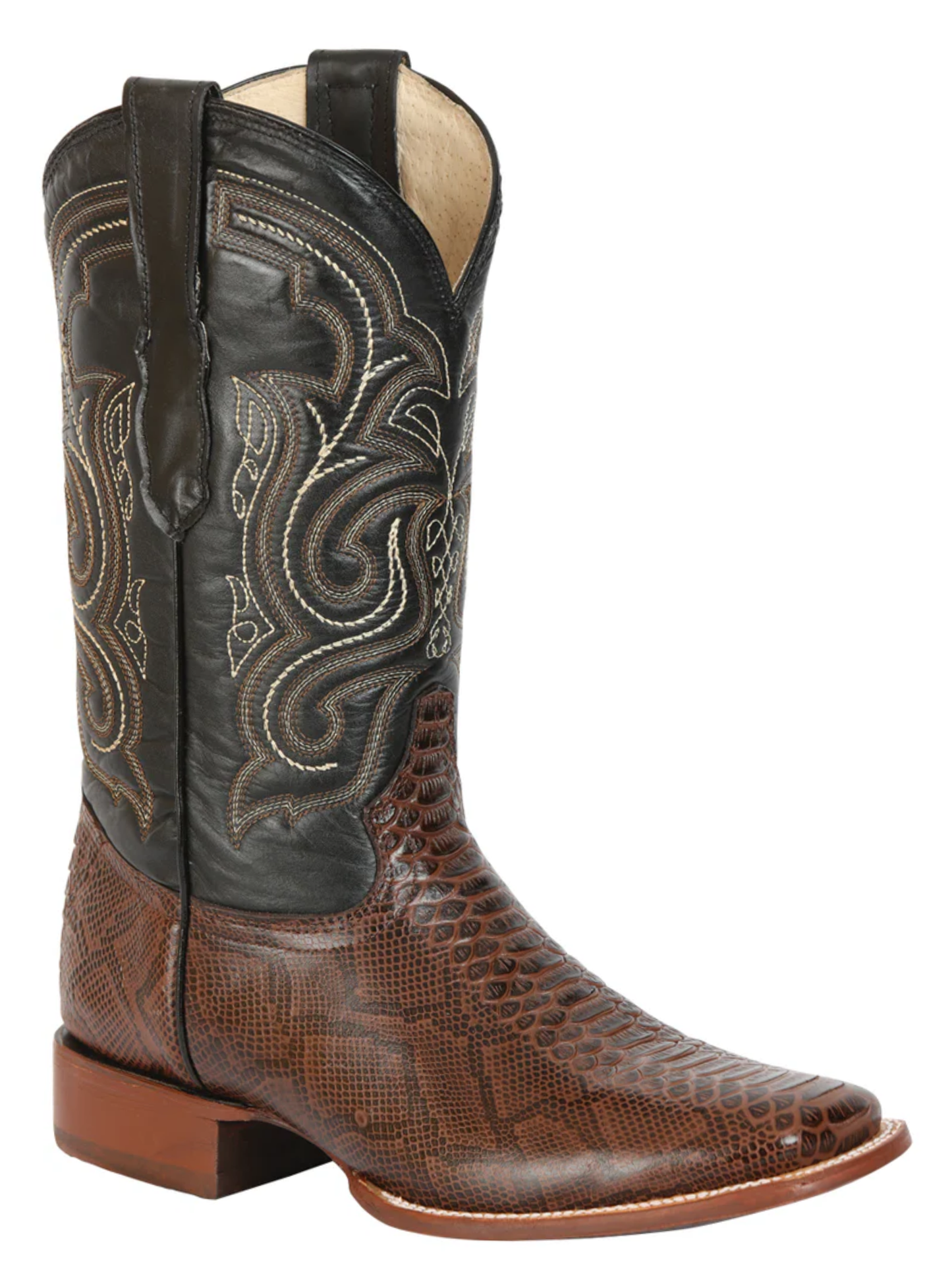 Botas Vaqueras Rodeo Imitacion de Python Grabado en Piel Vacuno para Hombre 'El General' - ID: 45437 Botas Python Print El General