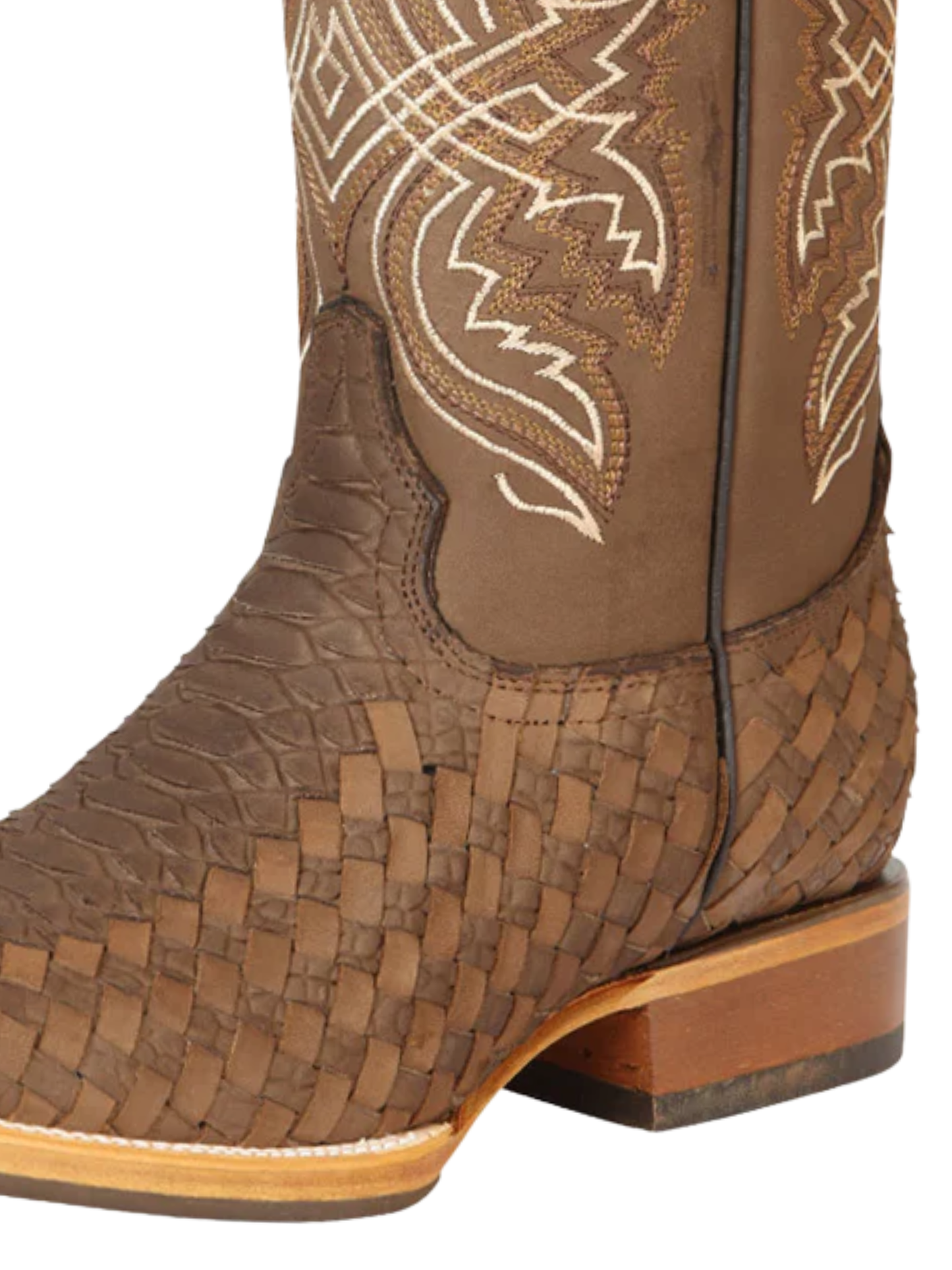 Botas Vaqueras Rodeo Imitacion de Python/Petatillo Grabado en Piel Vacuno para Hombre 'El General' - ID: 45467 Botas de Petatillo El General