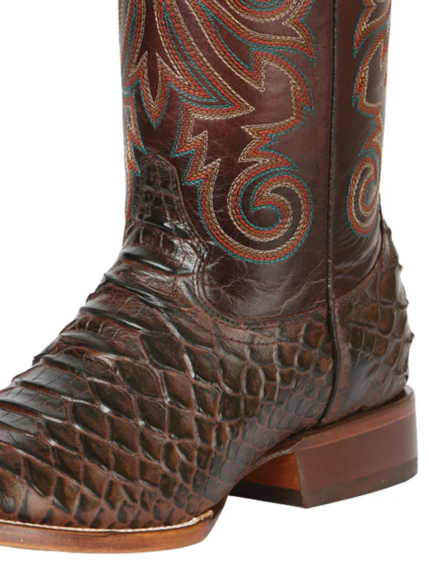 Botas Vaqueras Rodeo Imitacion de Python Grabado en Piel Vacuno para Hombre 'El General' - ID: 45468 Botas Python Print El General