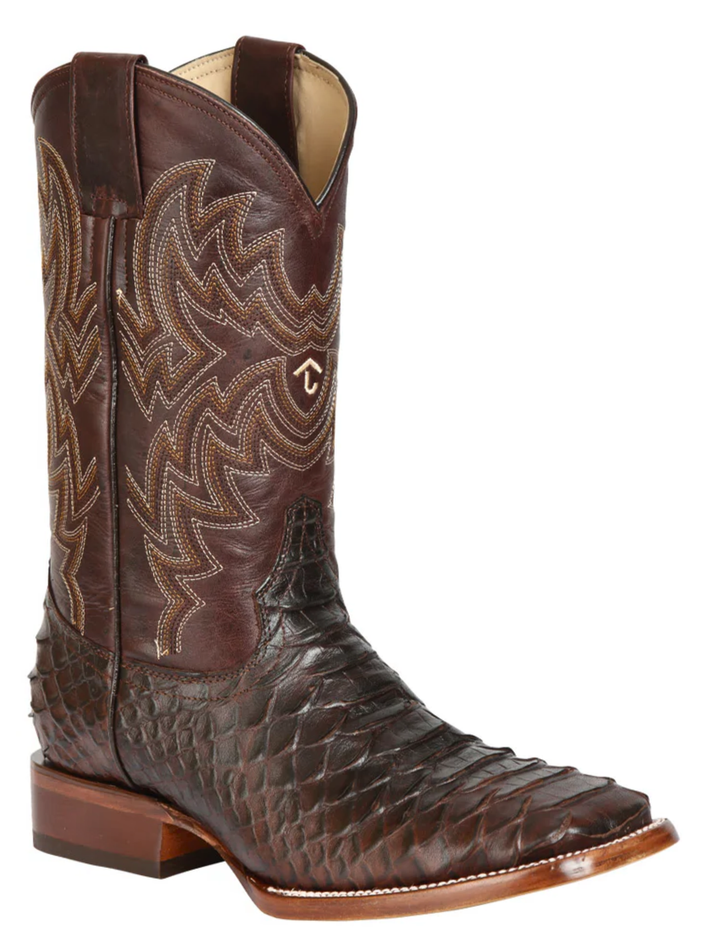 Botas Vaqueras Rodeo Imitacion de Python Grabado en Piel Vacuno para Hombre 'El General' - ID: 45469 Botas Python Print El General