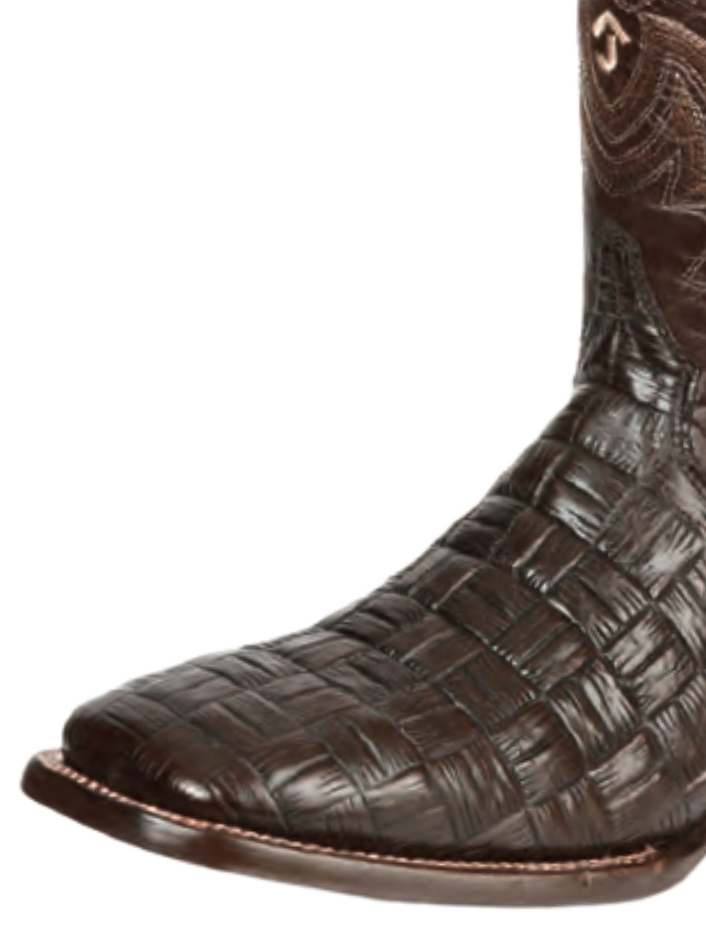 Botas Vaqueras Rodeo Imitacion de Tejido Grabado en Piel Vacuno para Hombre 'El General' - ID: 45478 Botas Petatillo Print El General