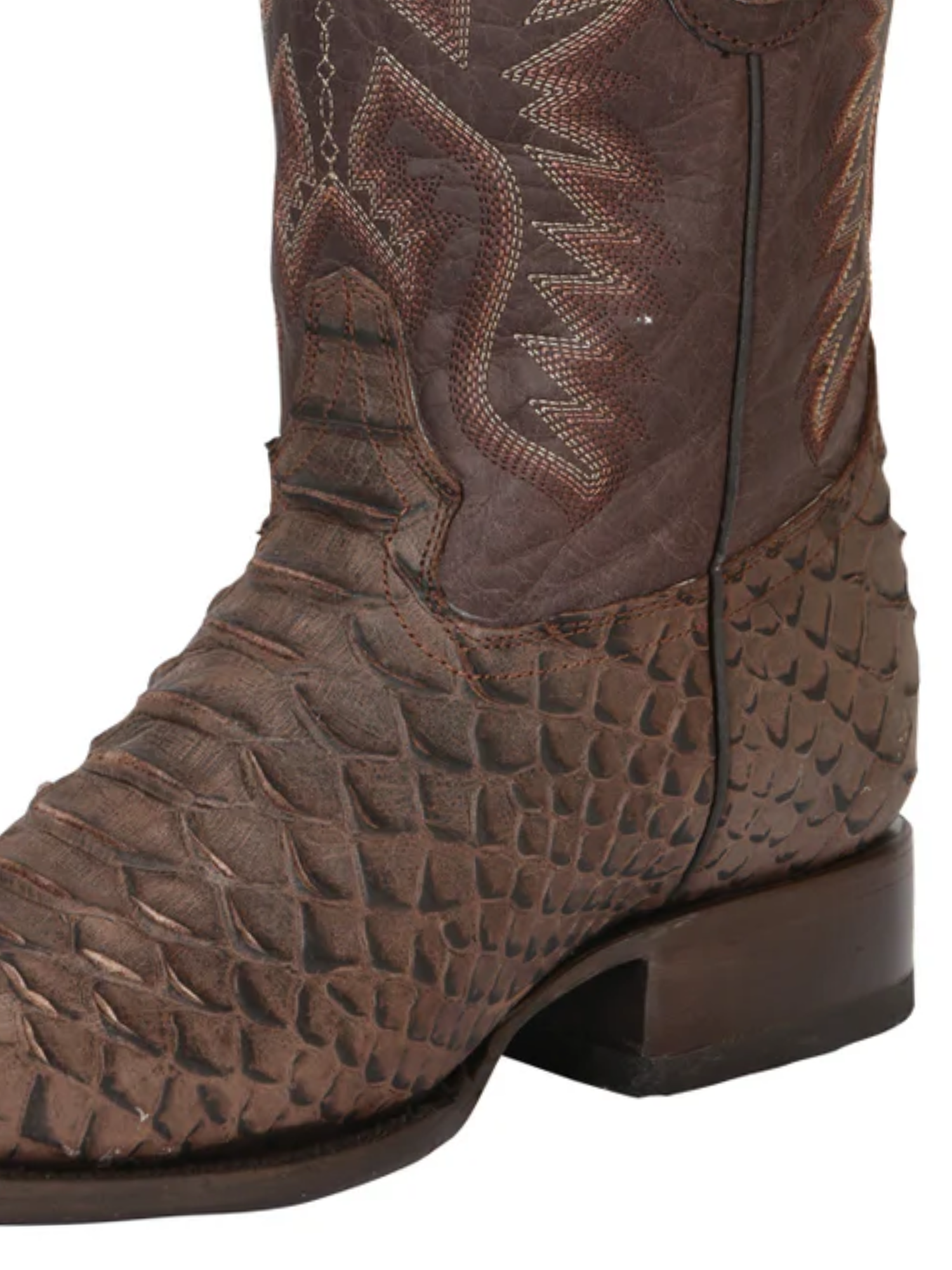 Botas Vaqueras Rodeo Imitacion de Python Grabado en Piel Vacuno para Hombre 'El General' - ID: 45527 Botas Python Print El General