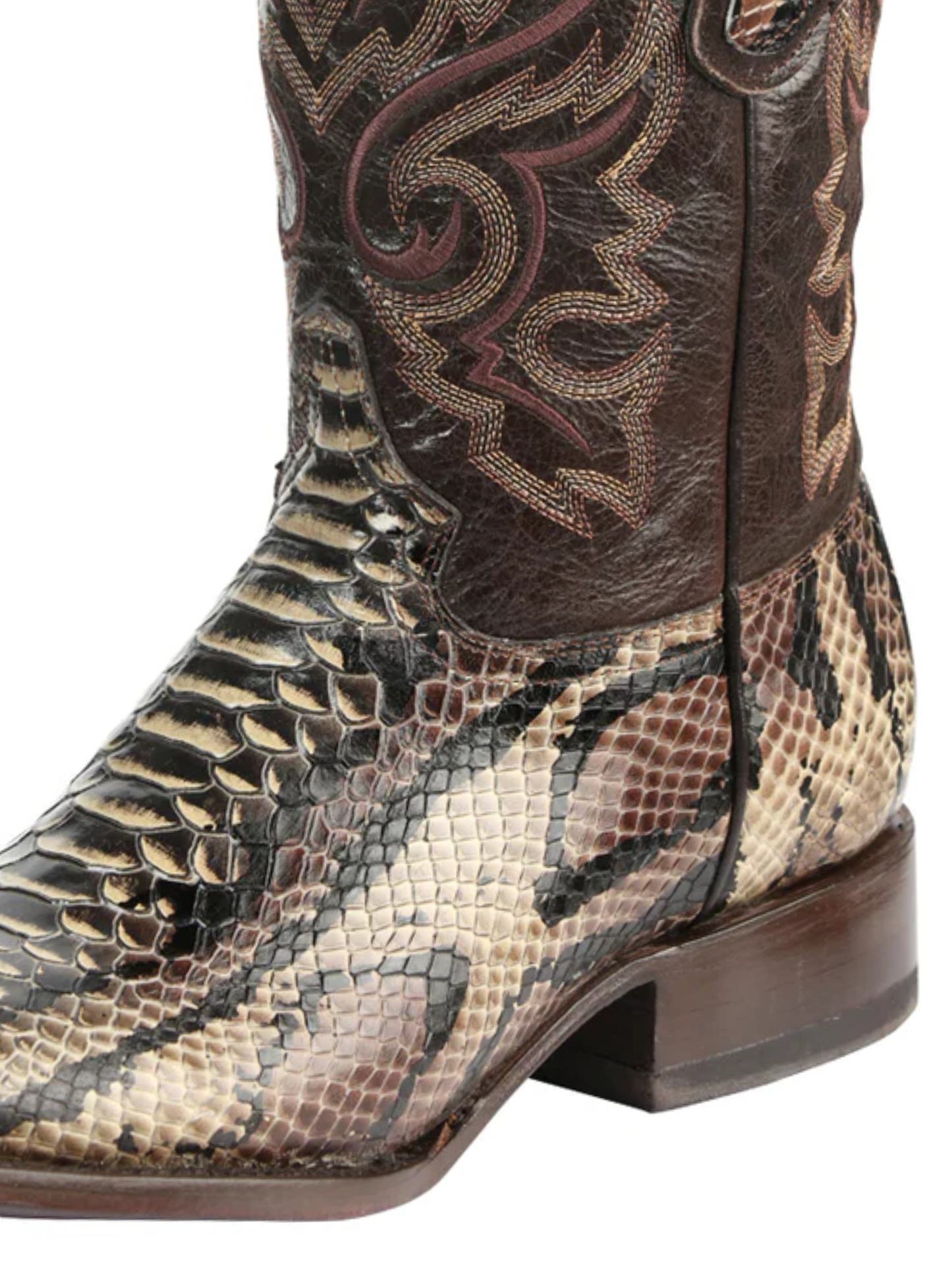 Botas Vaqueras Rodeo Imitacion de Python Grabado en Piel Vacuno para Hombre 'El General' - ID: 45528 Botas Python Print El General