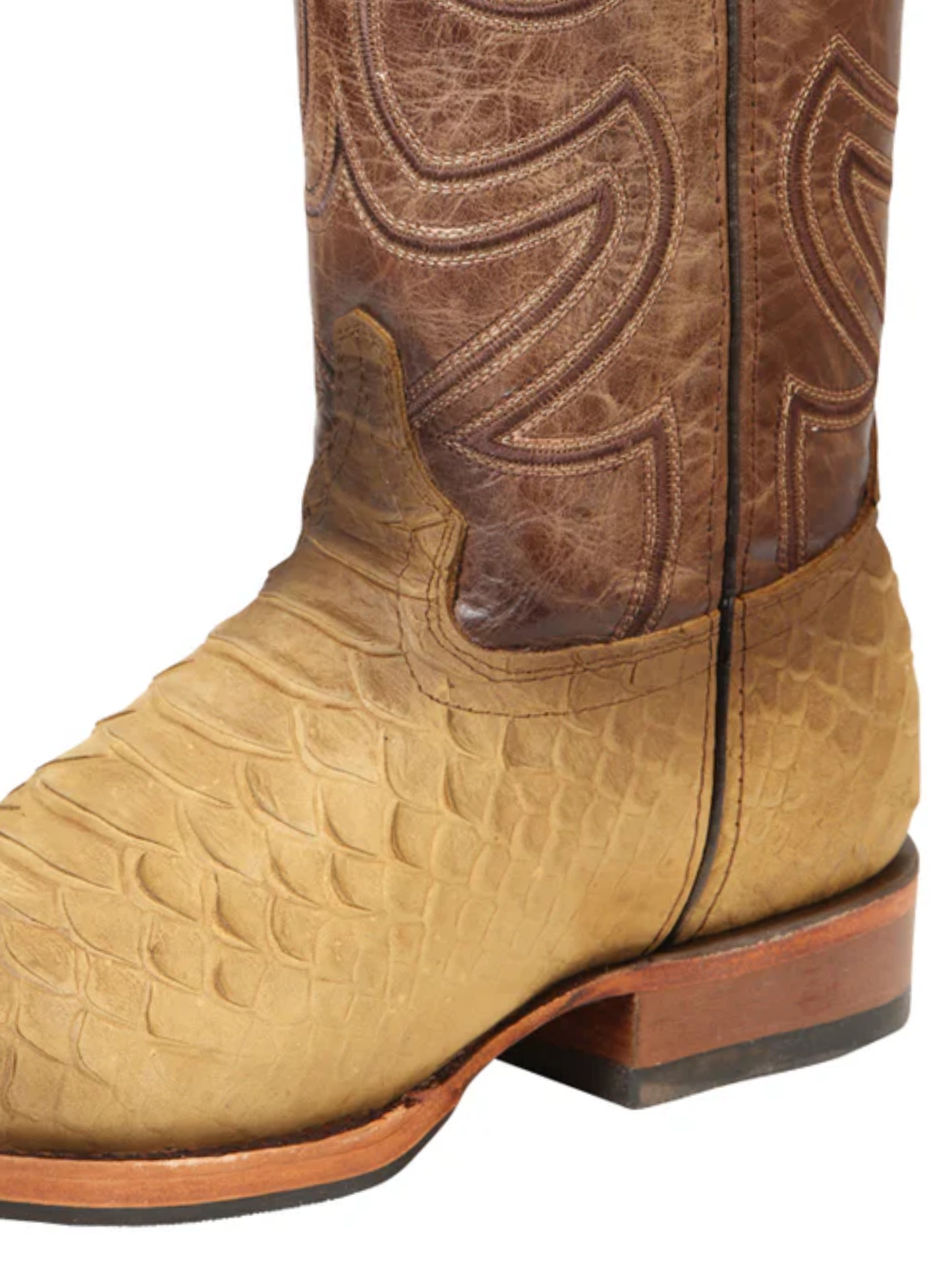 Botas Vaqueras Rodeo Imitacion de Python Grabado en Piel Vacuno para Hombre 'El General' - ID: 45563 Botas Python Print El General