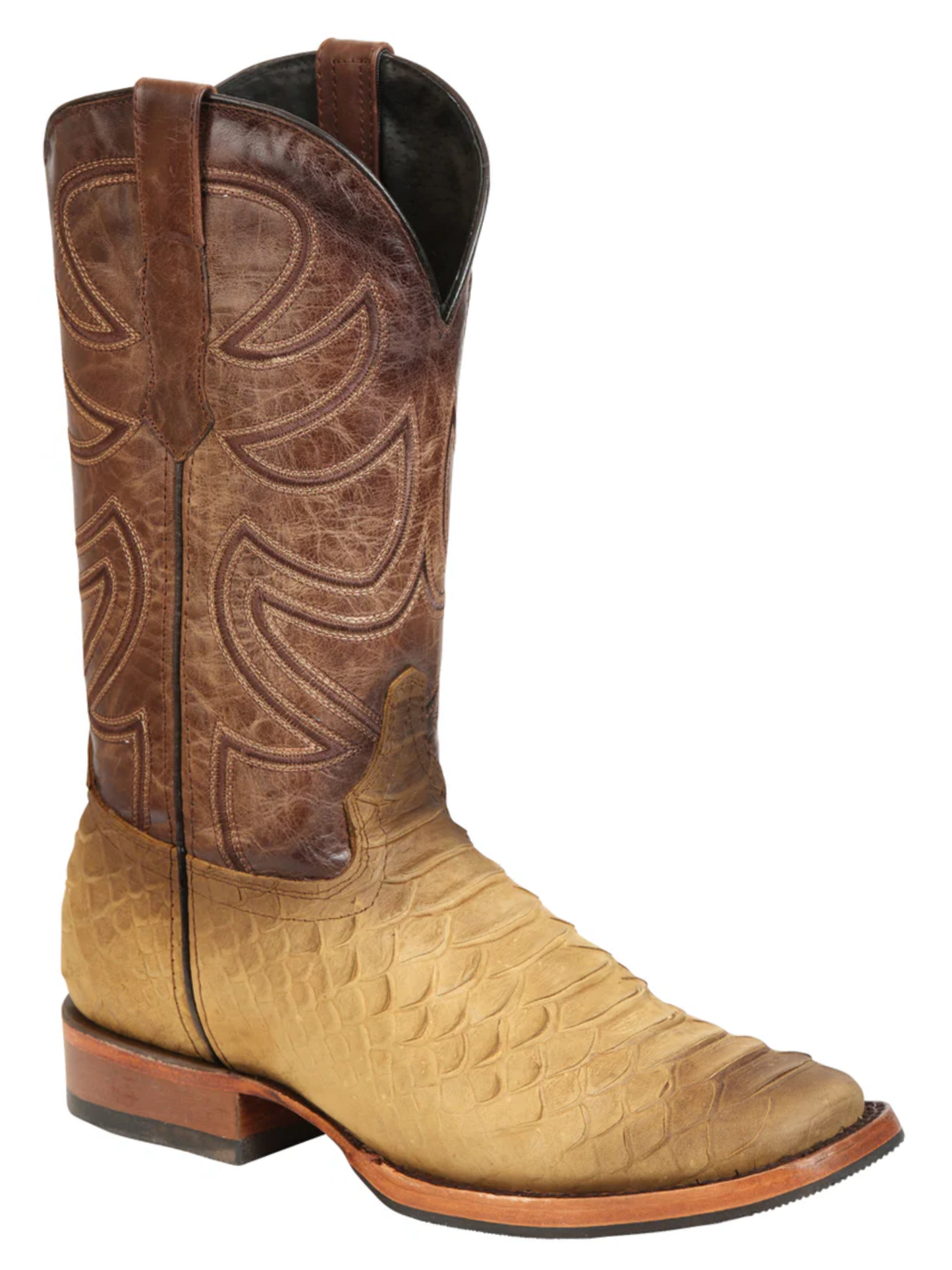 Botas Vaqueras Rodeo Imitacion de Python Grabado en Piel Vacuno para Hombre 'El General' - ID: 45563 Botas Python Print El General