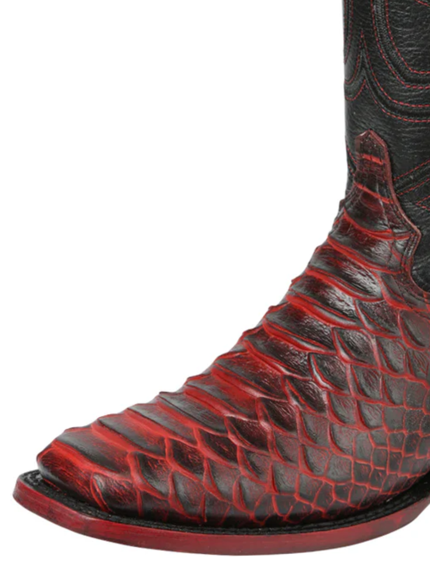 Botas Vaqueras Rodeo Imitacion de Python Grabado en Piel Vacuno para Hombre 'El General' - ID: 45662 Botas Python Print El General