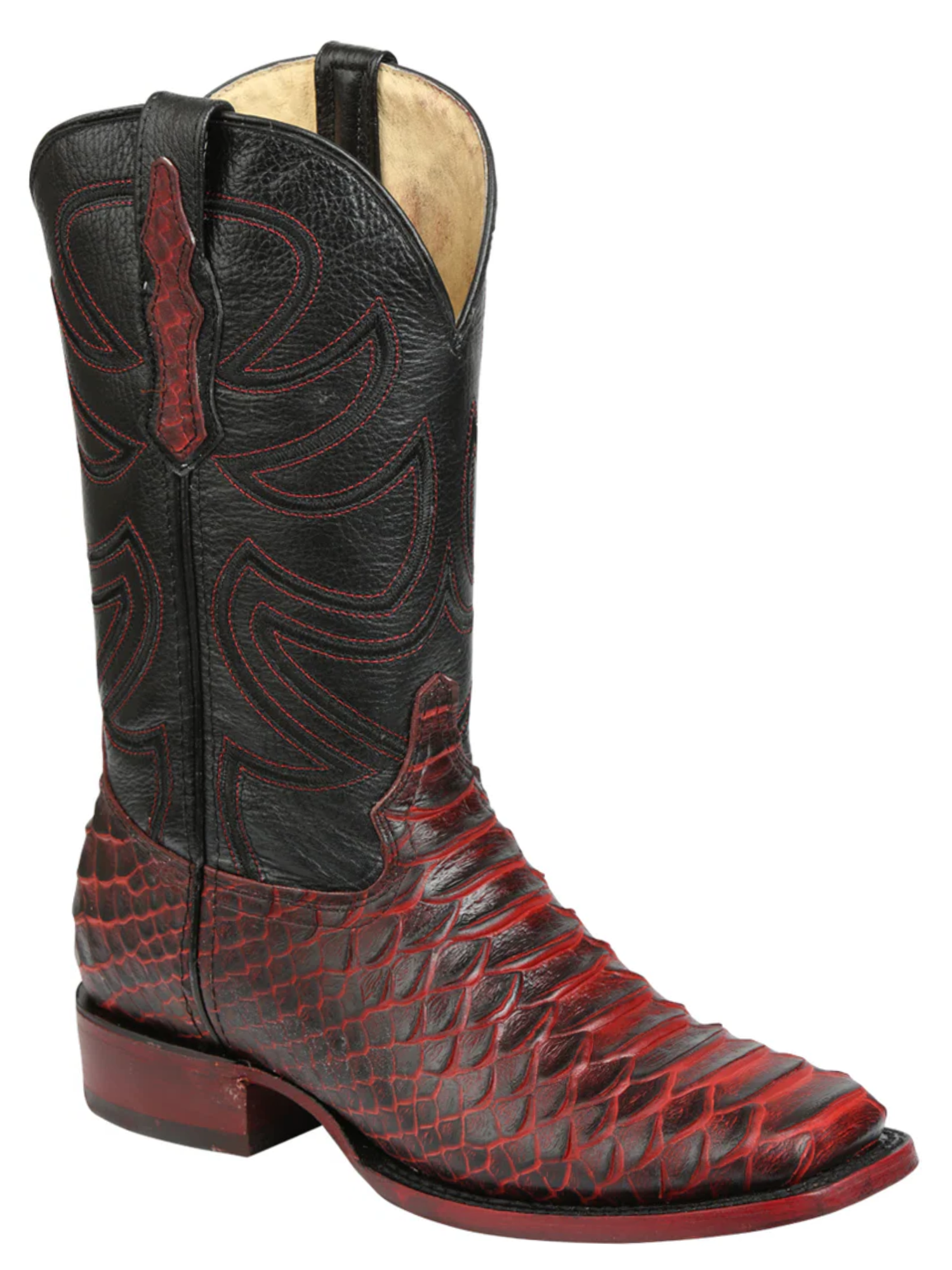 Botas Vaqueras Rodeo Imitacion de Python Grabado en Piel Vacuno para Hombre 'El General' - ID: 45662 Botas Python Print El General