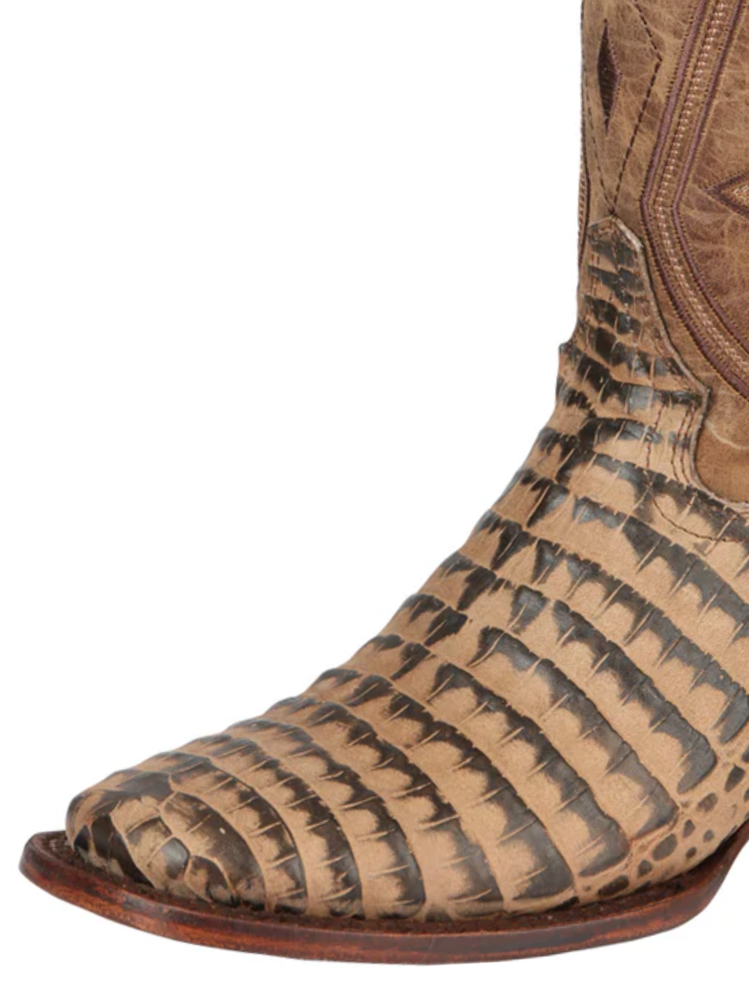 Botas Vaqueras Rodeo Imitacion de Caiman Belly Grabado en Piel Vacuno para Hombre 'El General' - ID: 45664 Botas Caiman Print El General