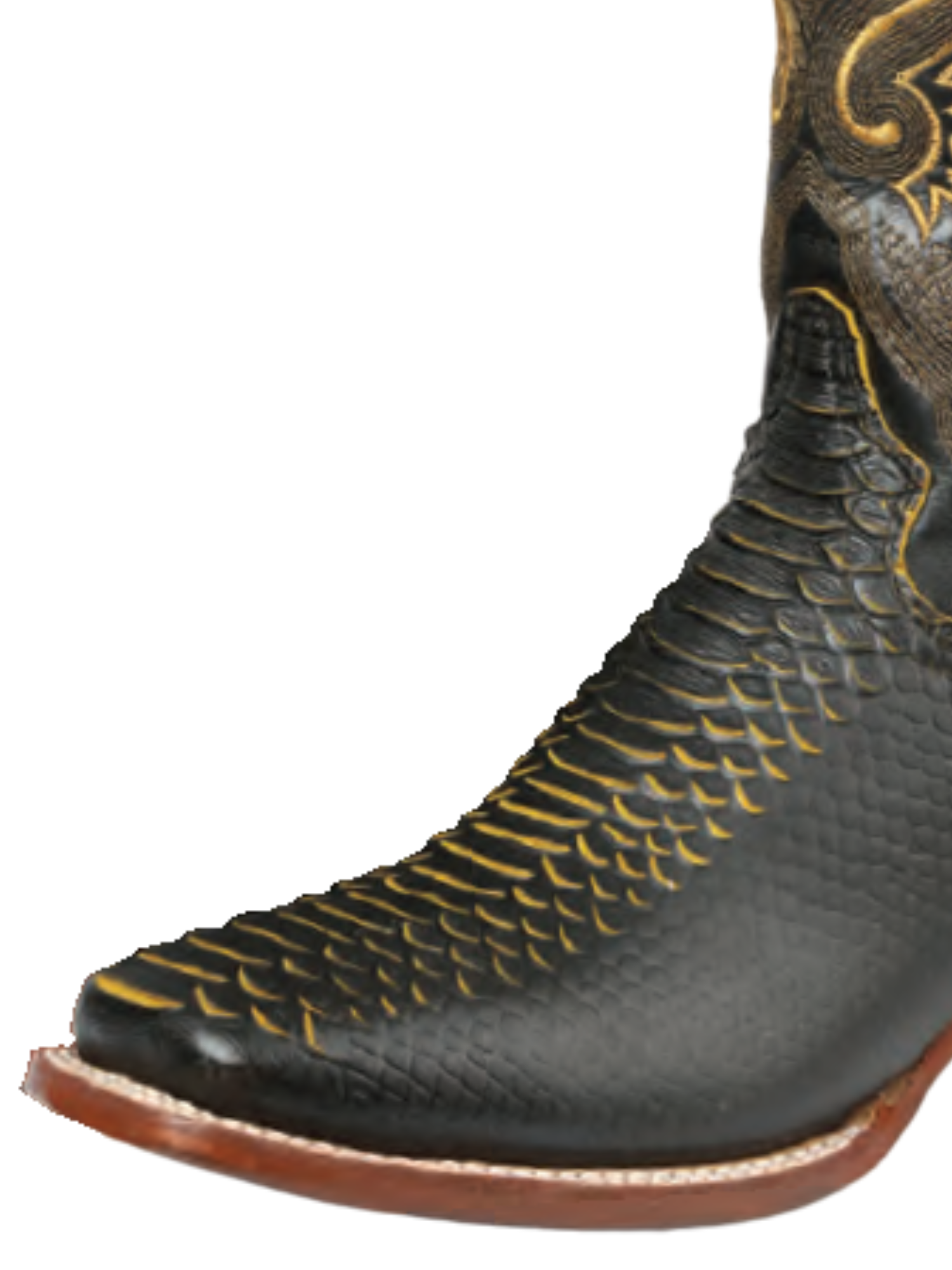 Botas Vaqueras Rodeo Imitacion de Python Grabado en Piel Vacuno para Hombre 'El General' - ID: 45700 Botas Python Print El General