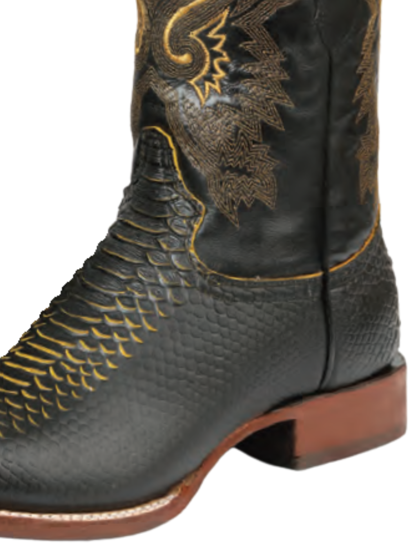 Botas Vaqueras Rodeo Imitacion de Python Grabado en Piel Vacuno para Hombre 'El General' - ID: 45700 Botas Python Print El General