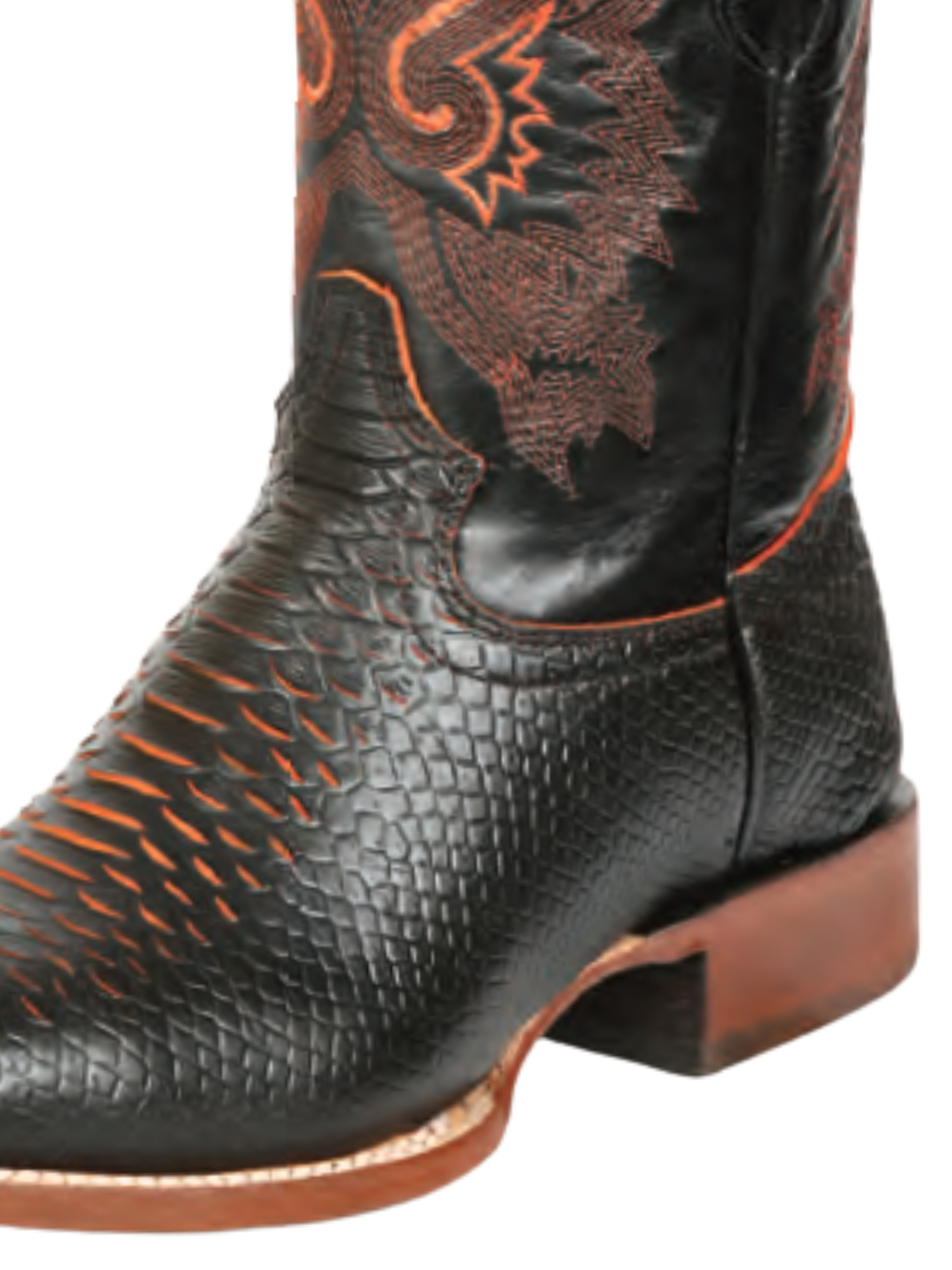 Botas Vaqueras Rodeo Imitacion de Python Grabado en Piel Vacuno para Hombre 'El General' - ID: 45701 Botas Python Print El General