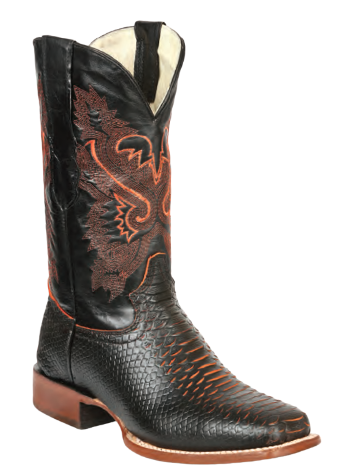 Botas Vaqueras Rodeo Imitacion de Python Grabado en Piel Vacuno para Hombre 'El General' - ID: 45701 Botas Python Print El General