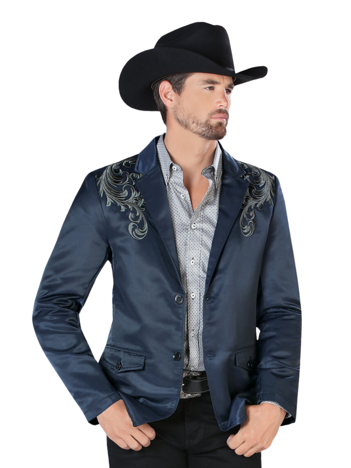 Saco Vaquero Bordado para Hombre 'Montero' - ID: 2173 Sacos Vaqueros Montero Navy