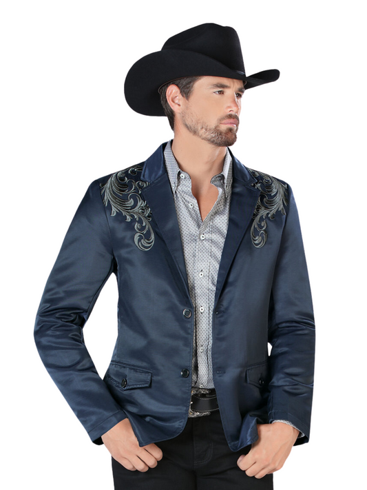 Saco Vaquero Bordado para Hombre 'Montero' - ID: 2173 Sacos Bordados Montero Navy