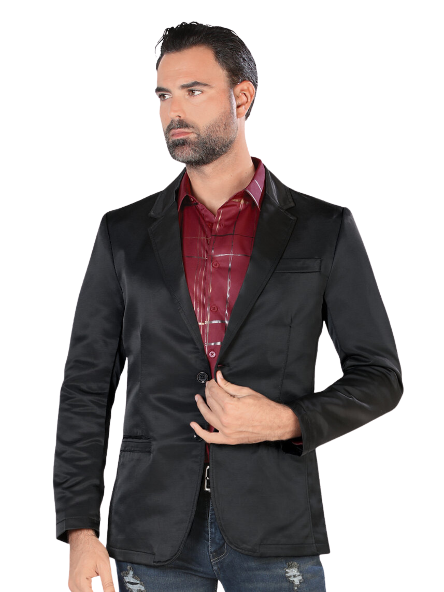 Saco Casual Liso para Hombre 'Montero' - ID: 2174 Sacos Casuales Montero Black