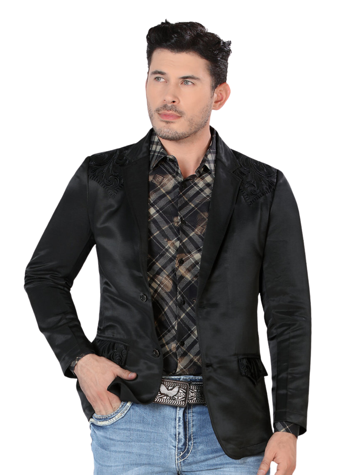 Embroidered Denim Jacket - Western Blazer – Bellash Western