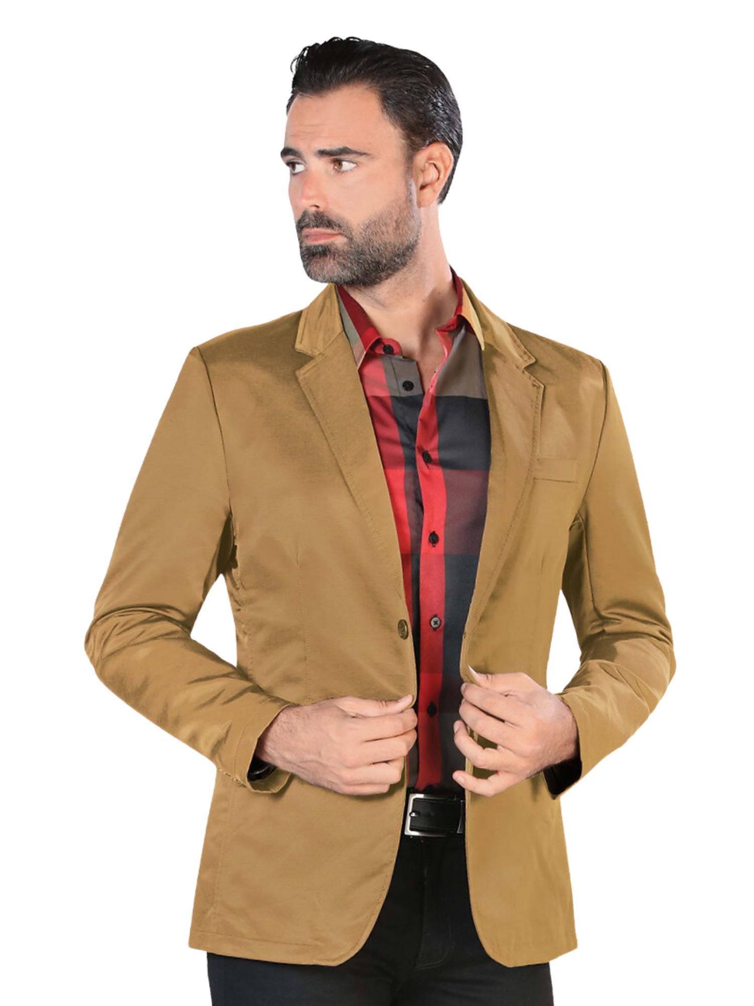 Saco Casual Liso para Hombre 'Montero' - ID: 2174 Sacos Casuales Montero Mustard