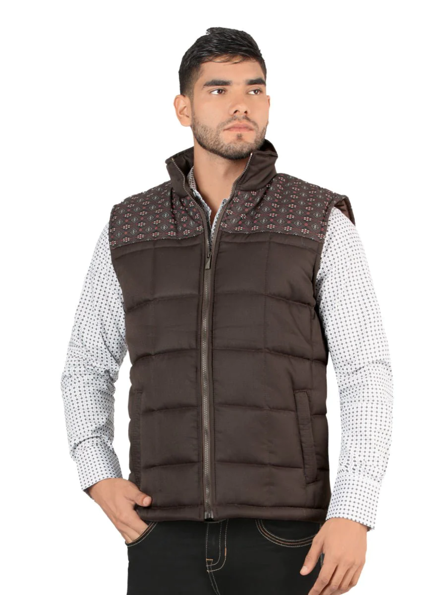 Chaleco Vaquero Acolchado Ultraligero para Hombre 'Montero' - ID: 10005 Chalecos Vaqueros Montero Brown